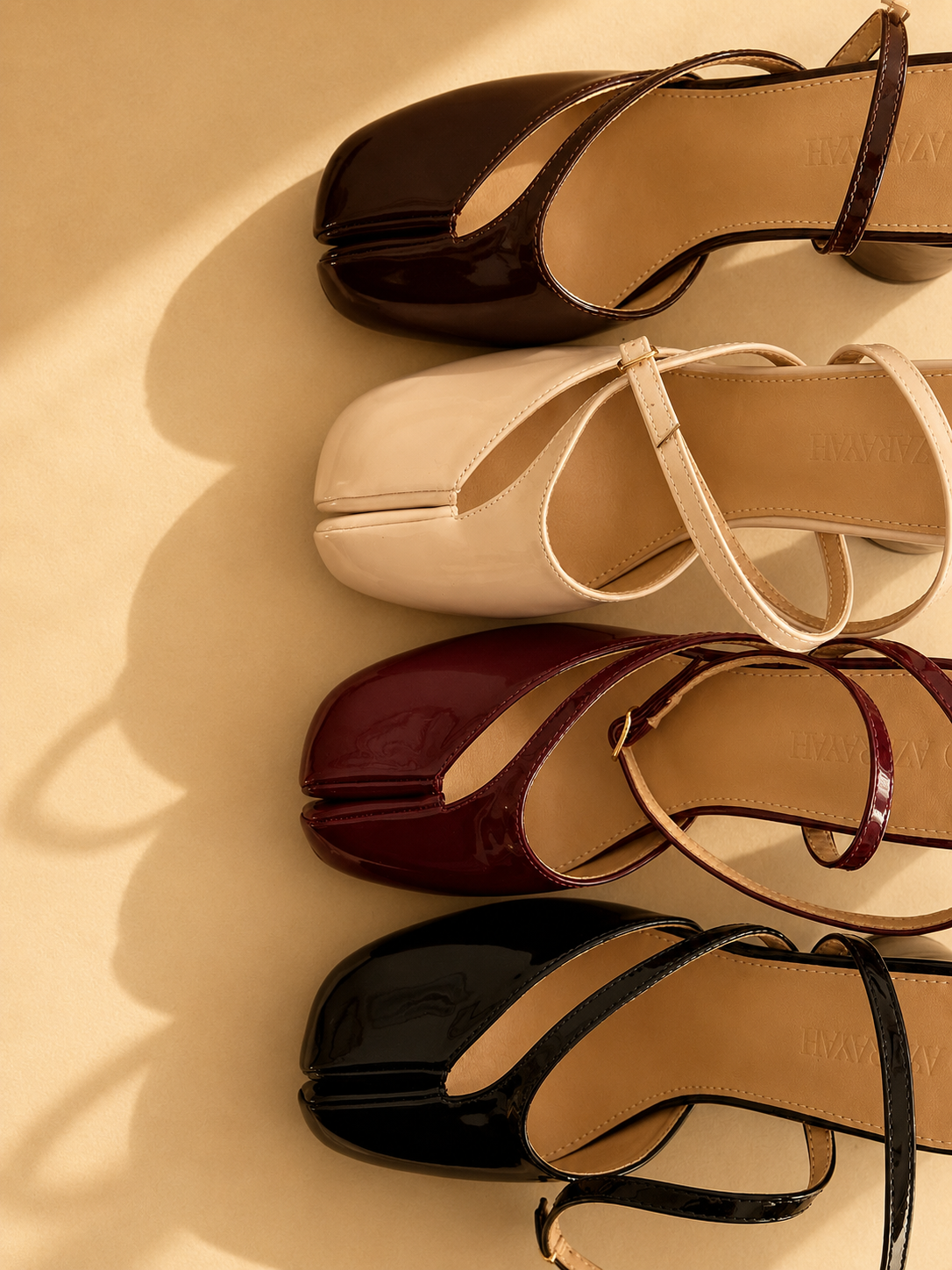 ハイドロ　イタリアンダンプ　ポリッシュ ZAIR | Patent Tabi Toe Slingback Heel – AZARAYAH