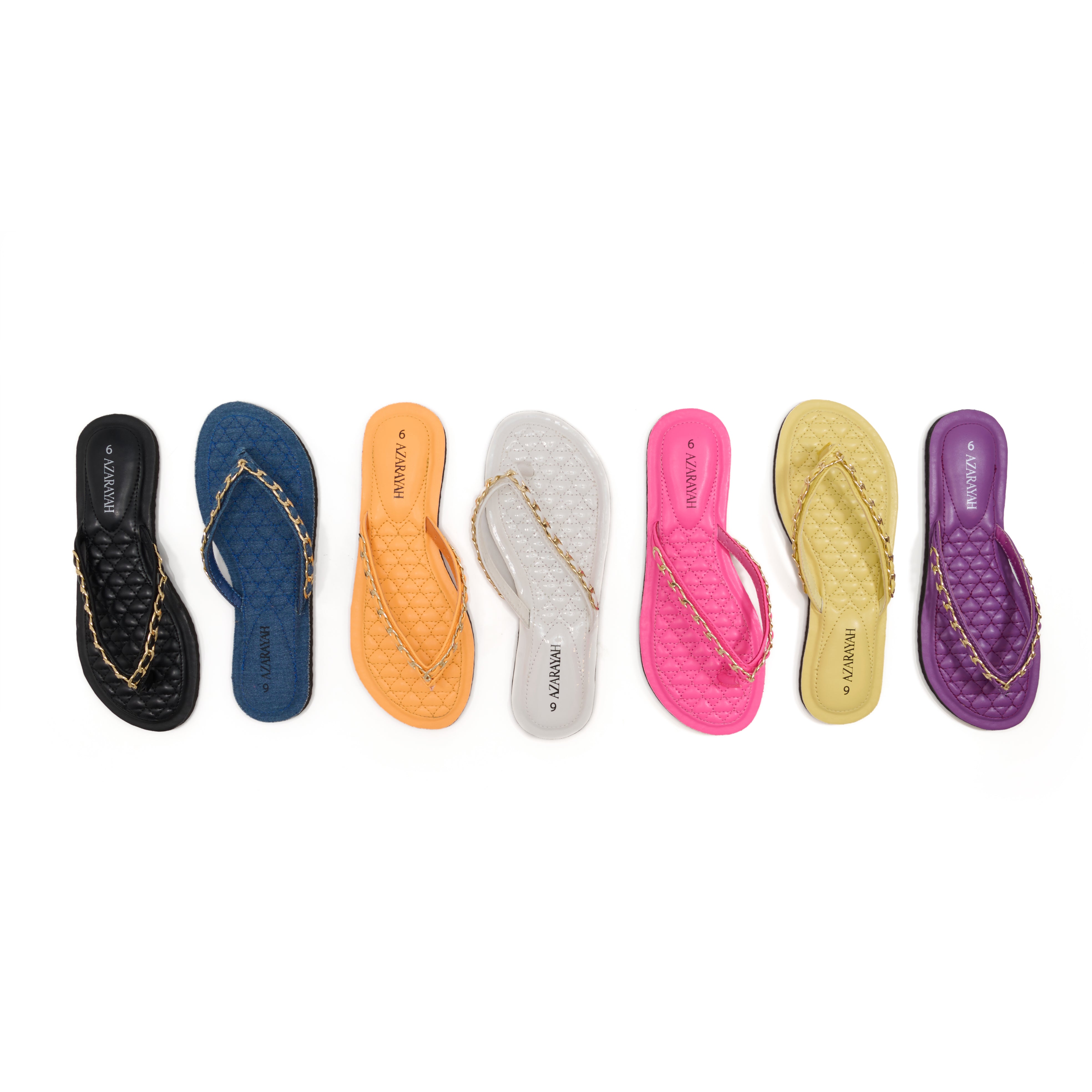 Chanellies - Women Quilted Chain Flip Flops