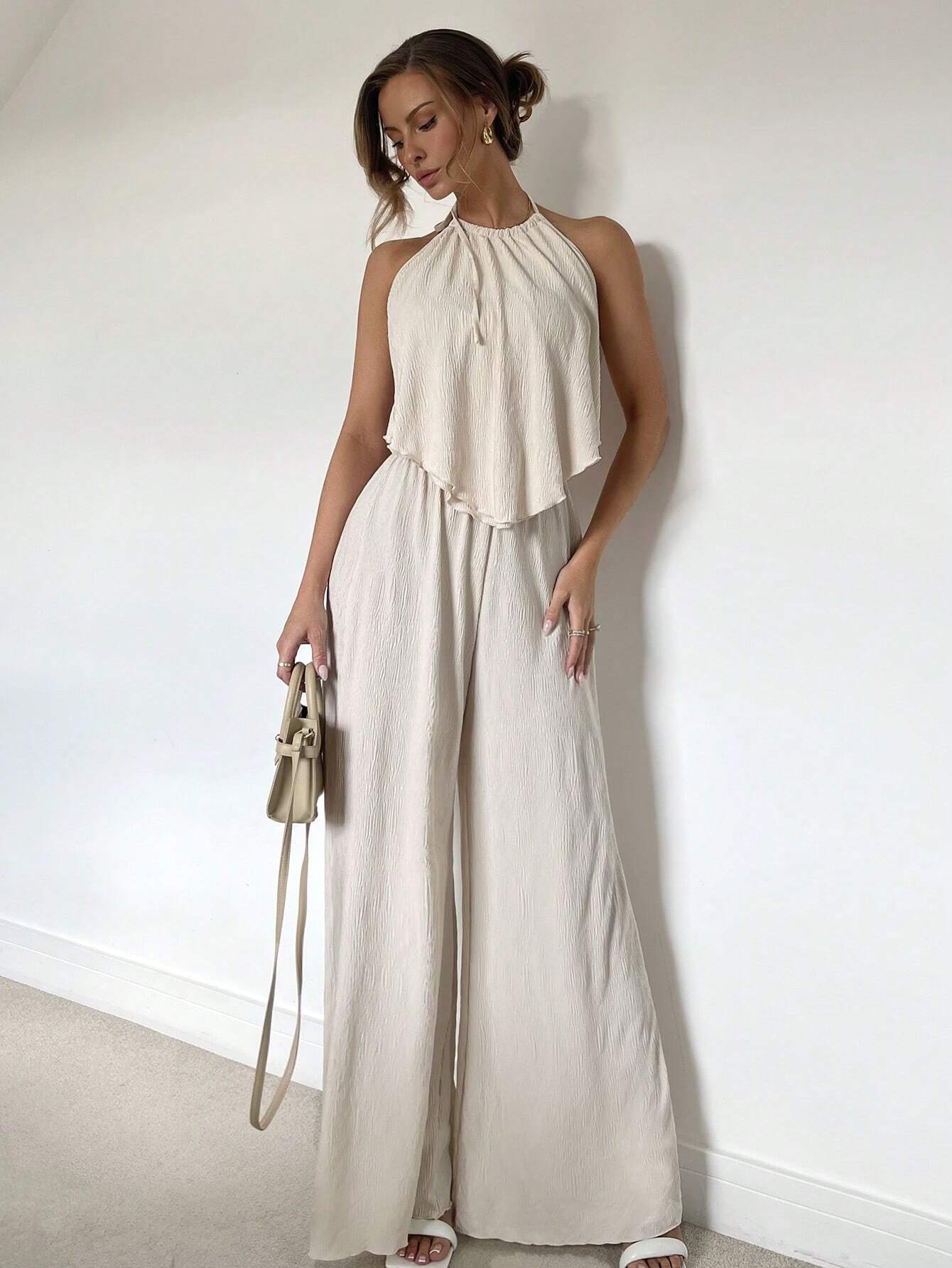 2 Pcs Serena Halter Drape Jumpsuit.