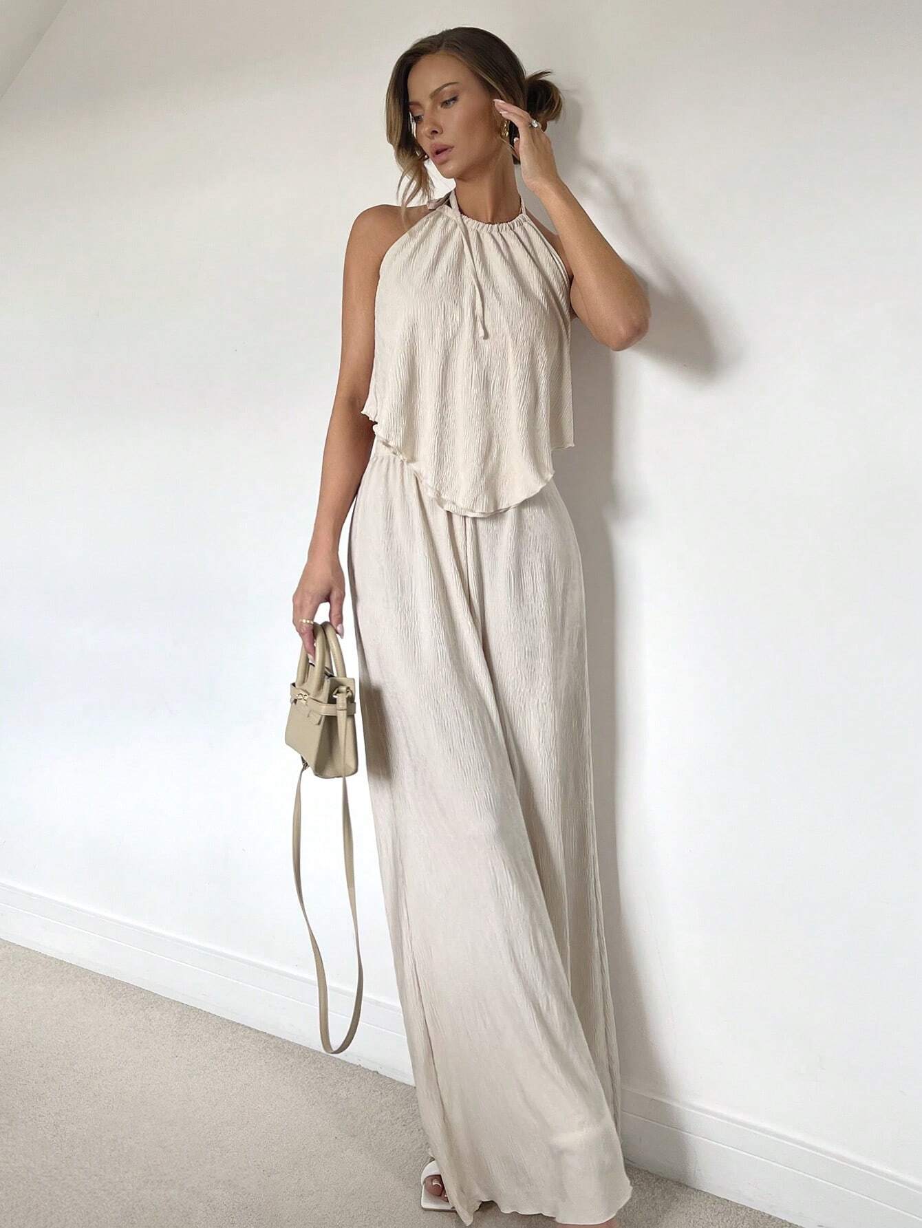2 Pcs Serena Halter Drape Jumpsuit.