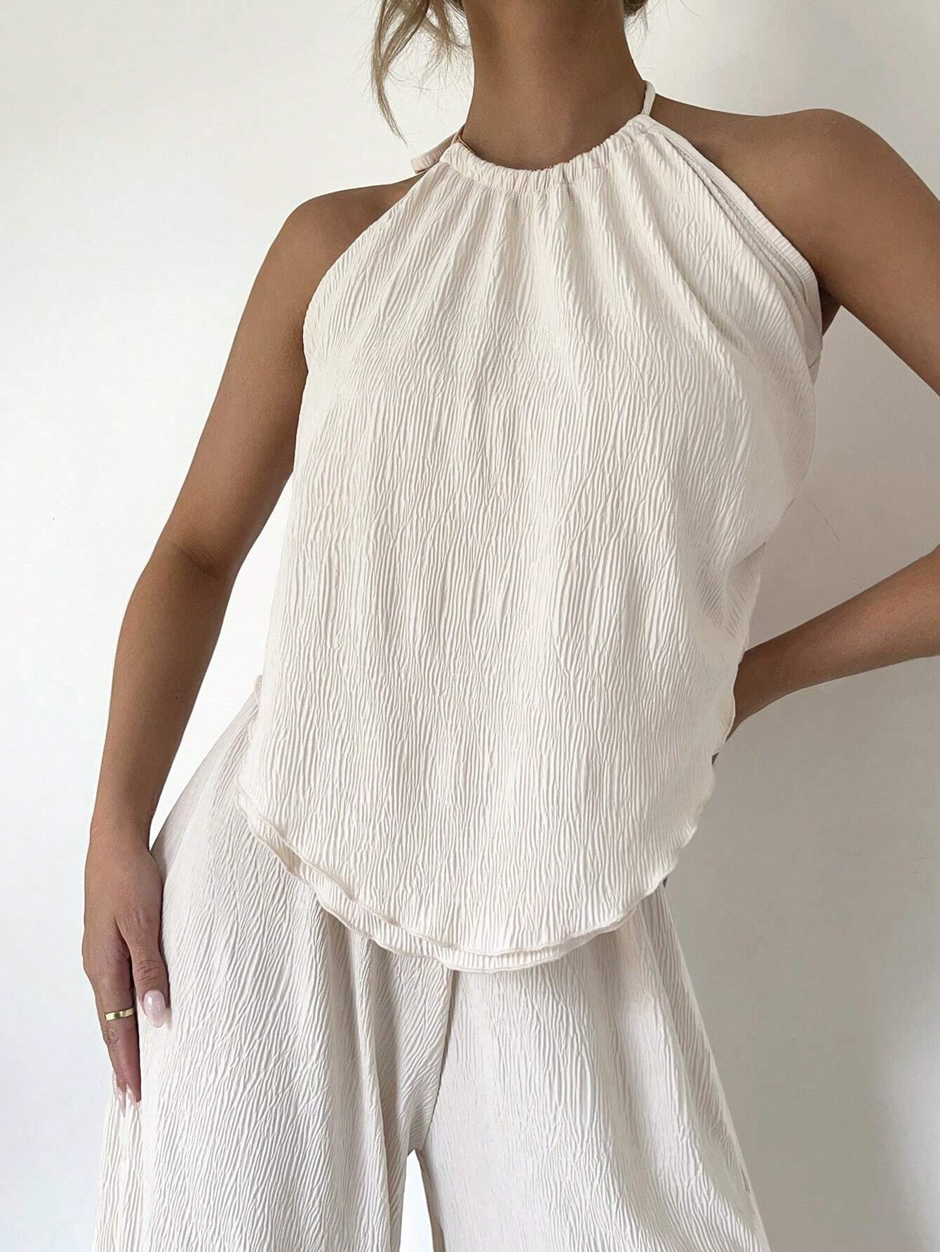 2 Pcs Serena Halter Drape Jumpsuit.