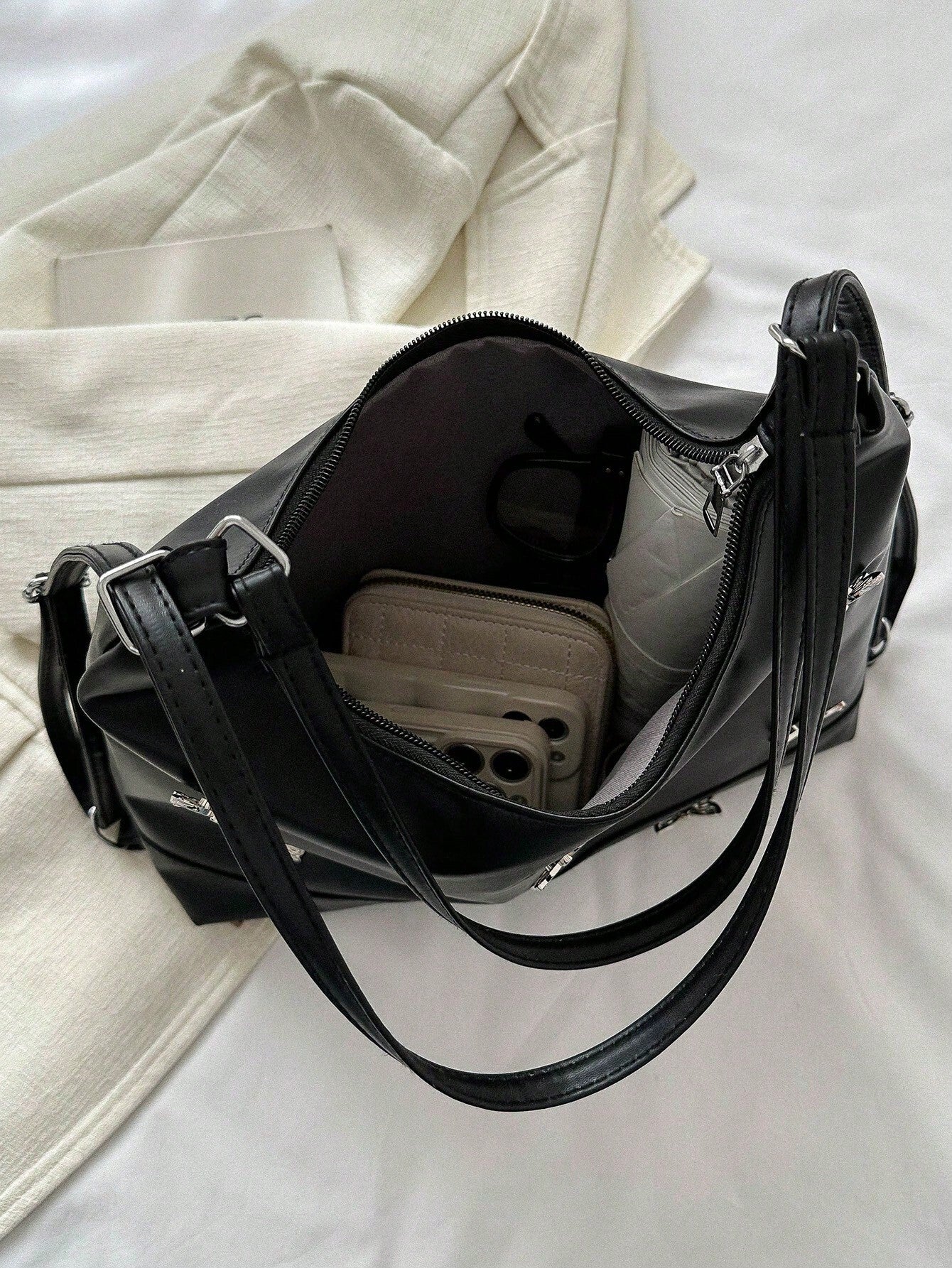 Midnight Butterfly Flutter Shoulder Bag