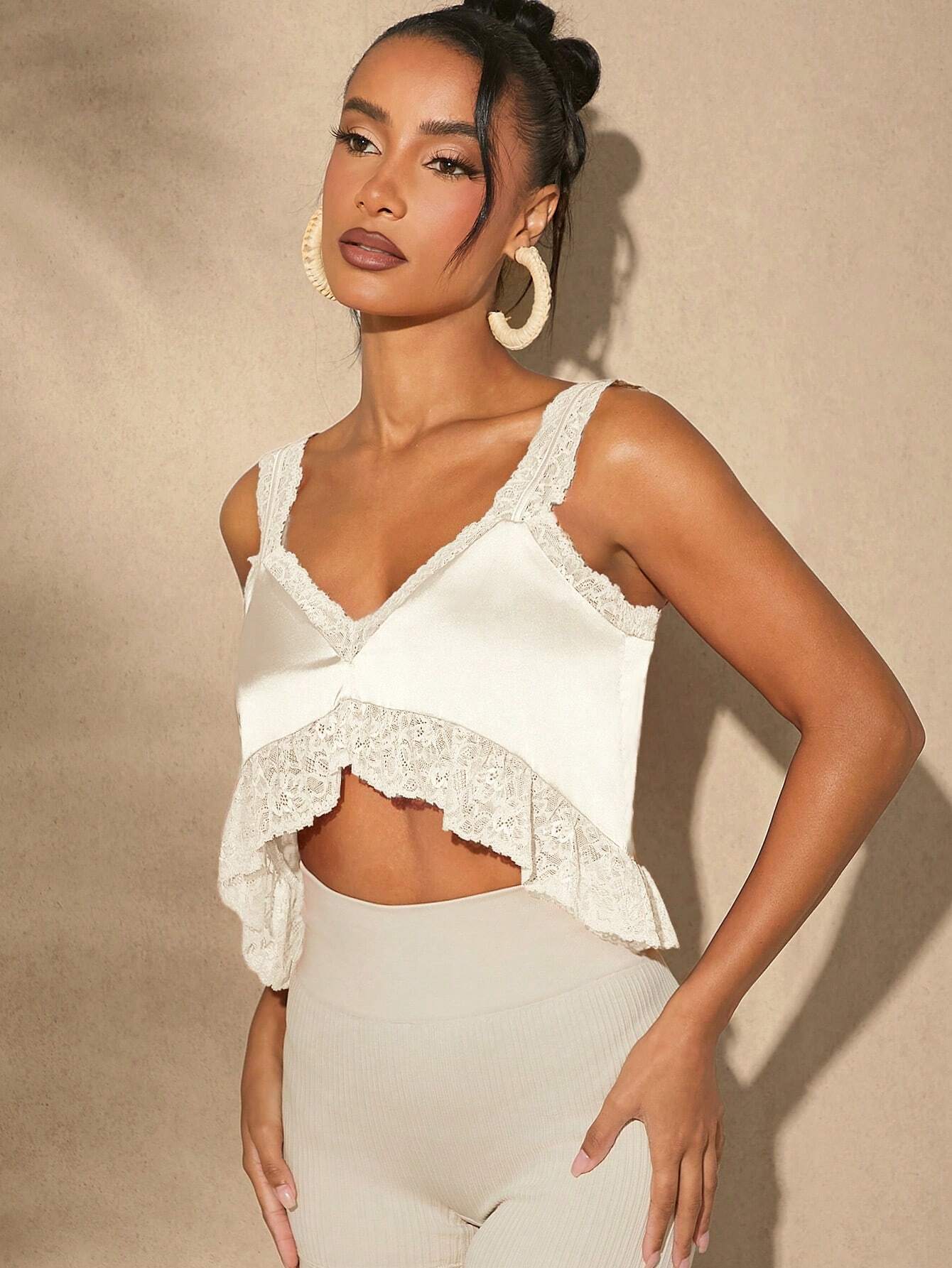 Satin Lace Dream Crop Top.