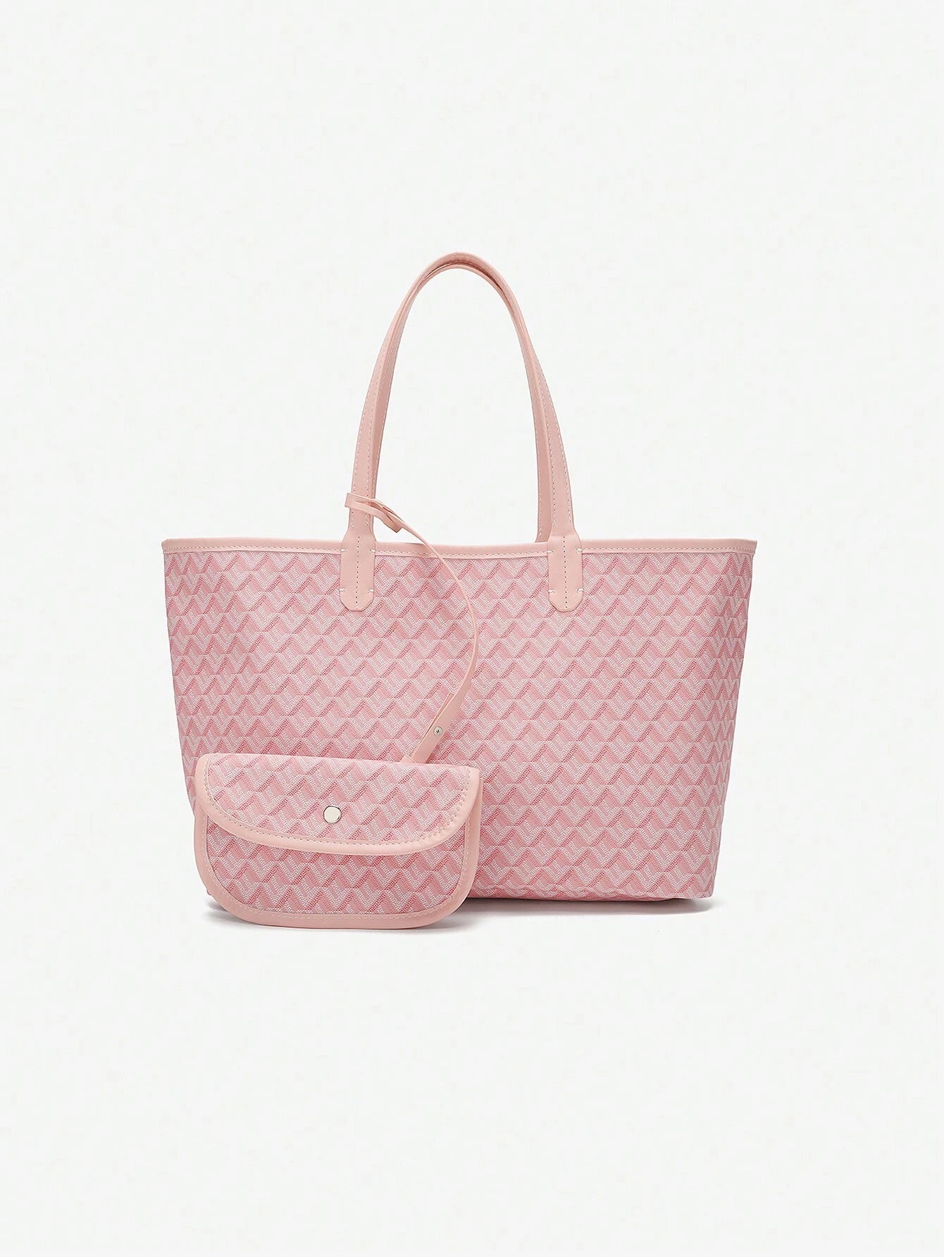 2pcs Blush Luxe Patterned Tote Set 