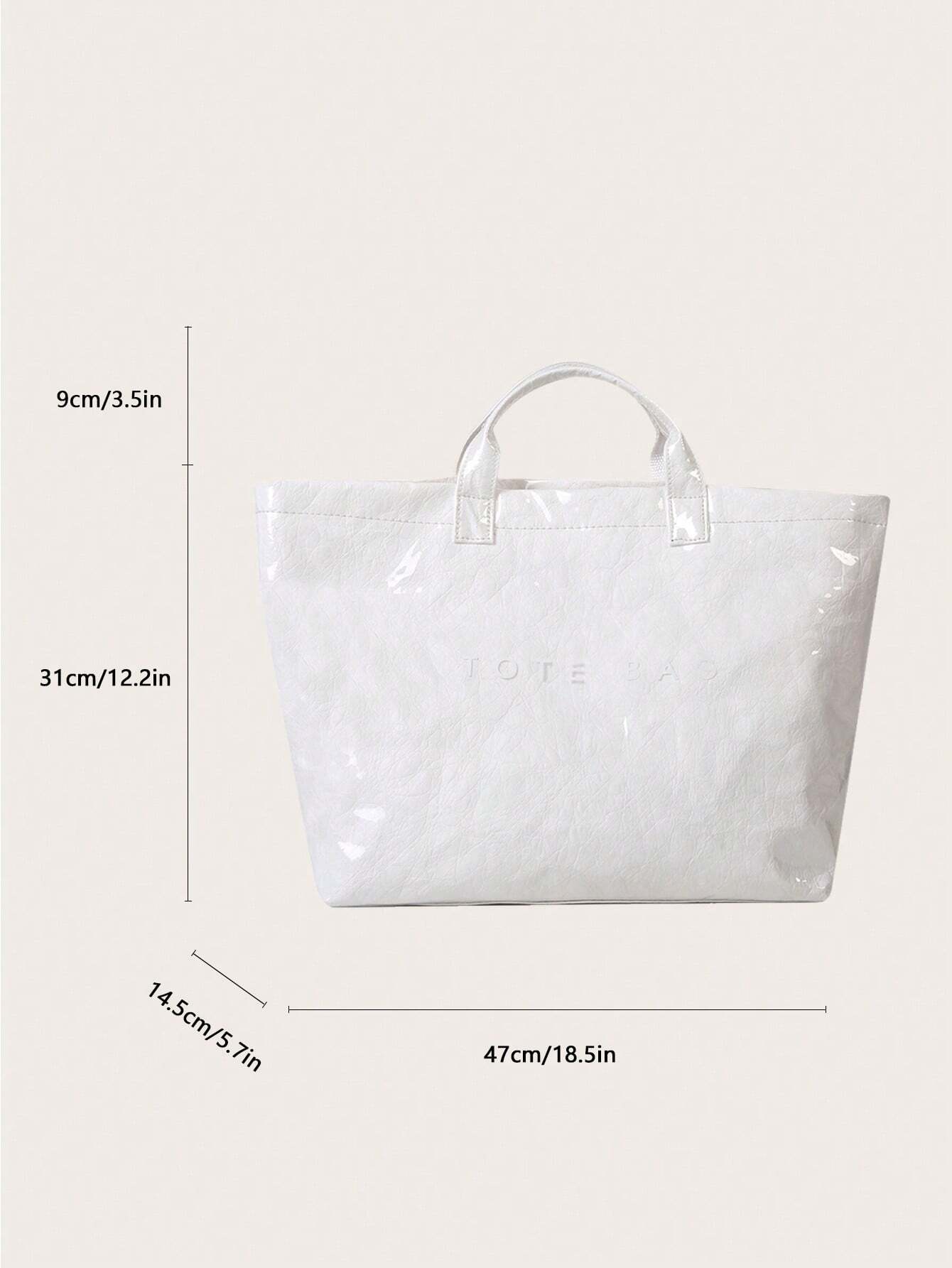 Everyday Oversized Tote Bag – White On White