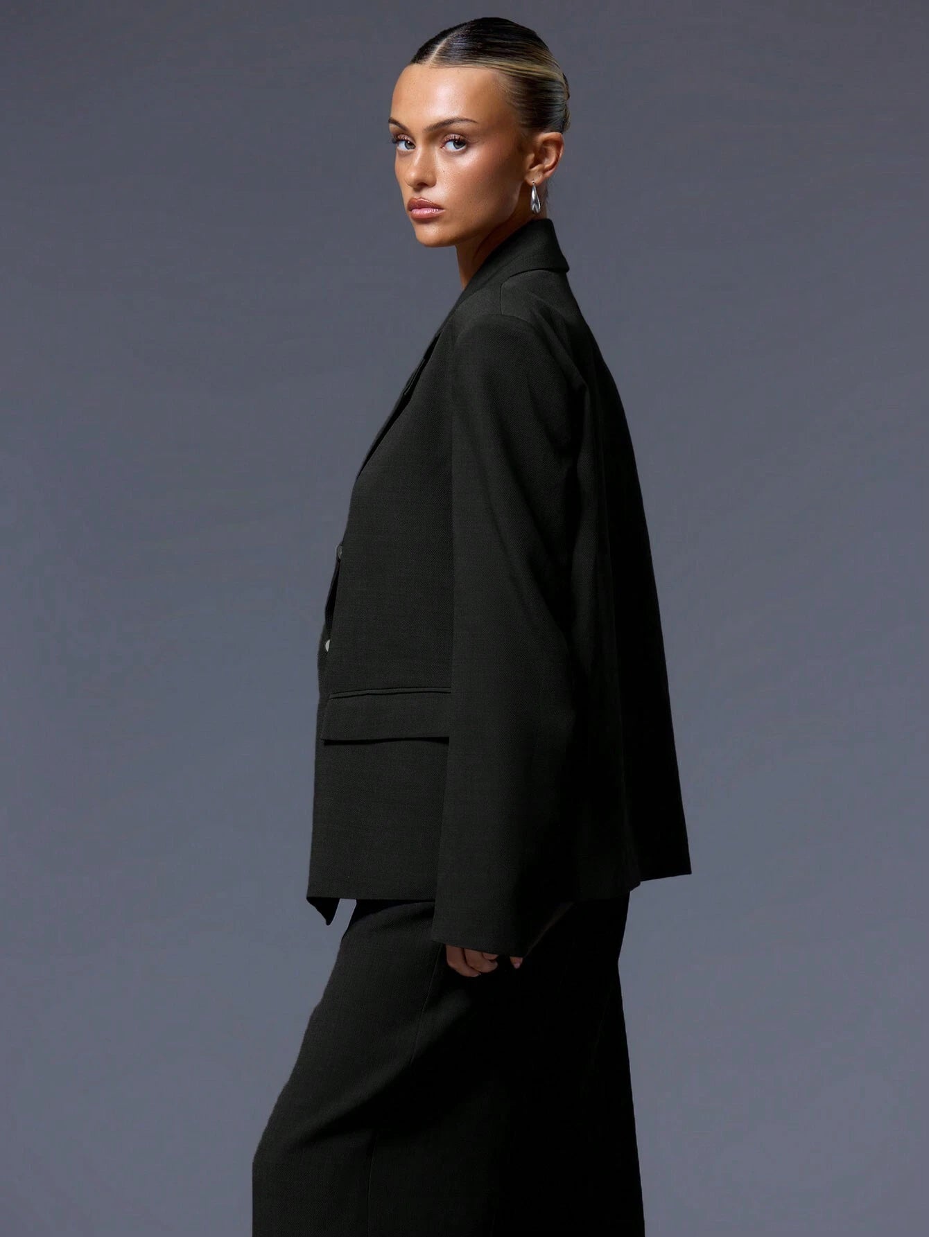 Casual Authority Oversized Blazer – Jet Black