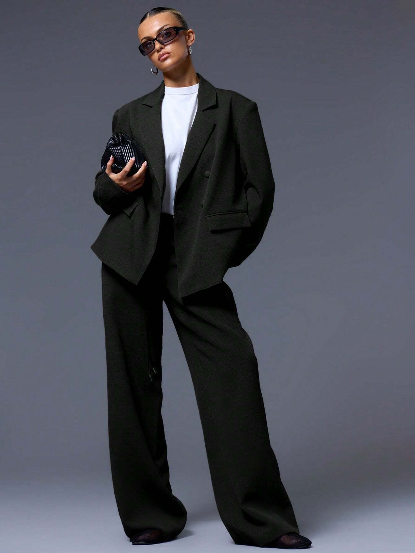 Casual Authority Oversized Blazer – Jet Black