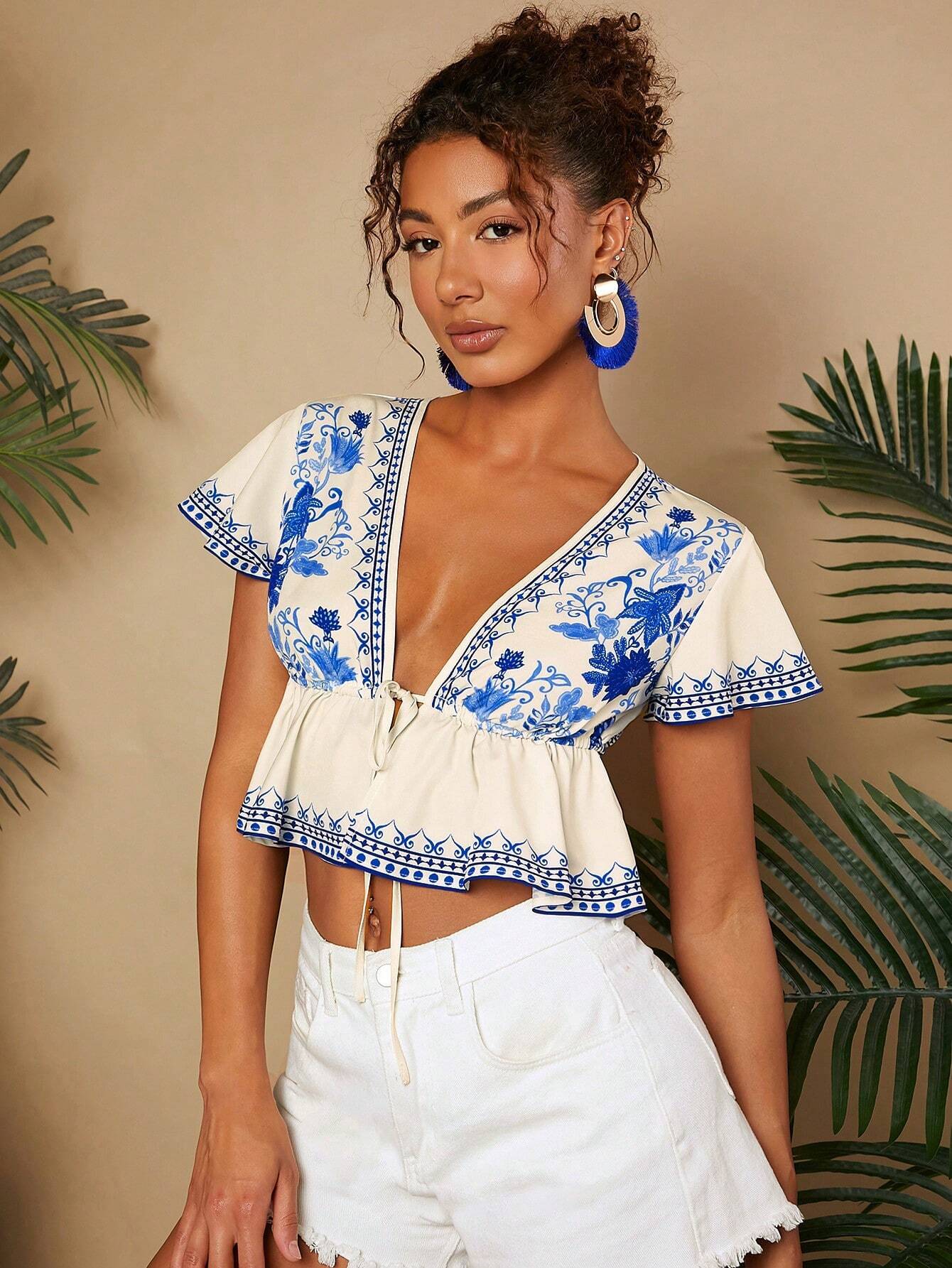 Santorini Breeze Peplum Top.