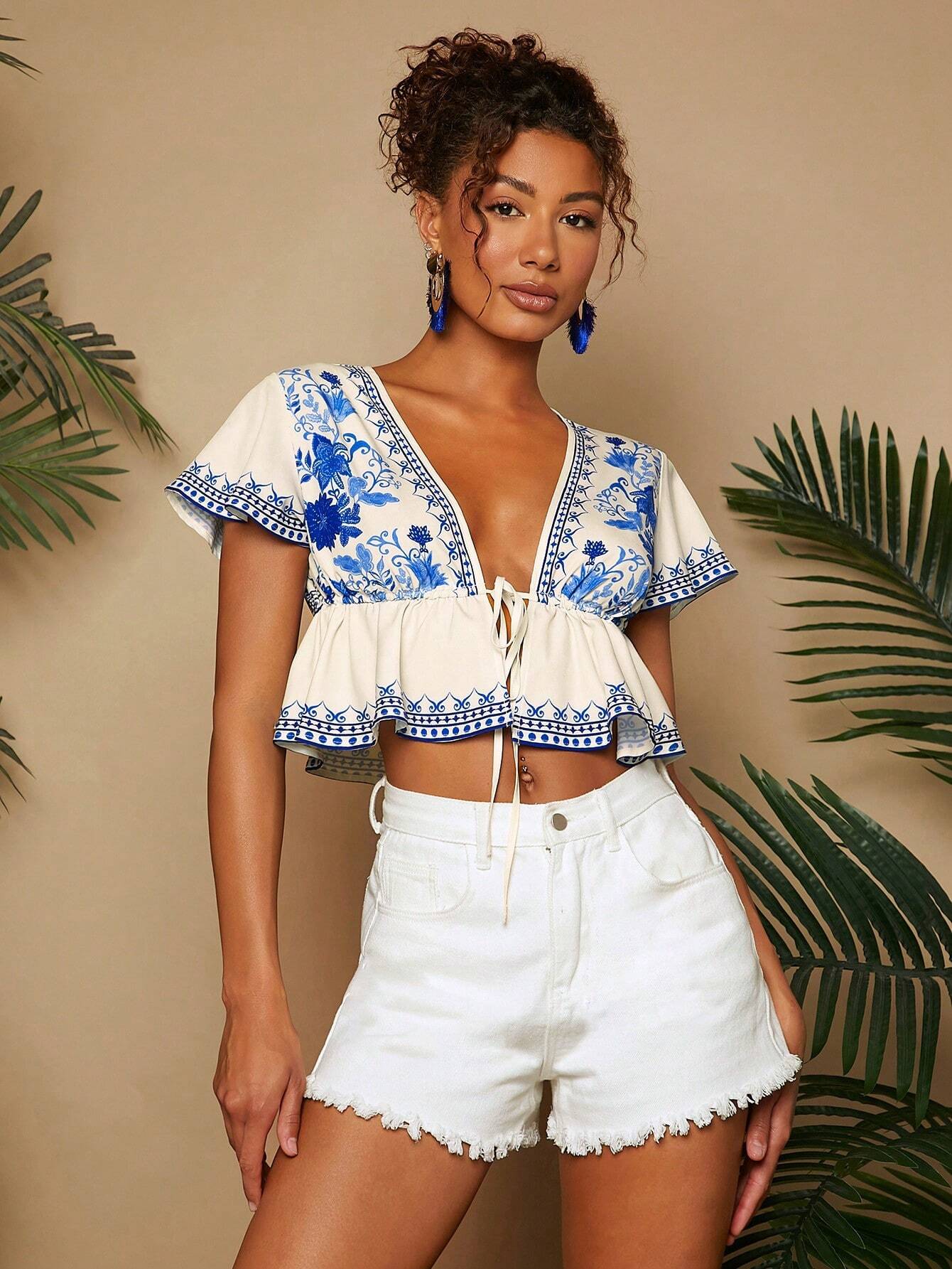 Santorini Breeze Peplum Top.