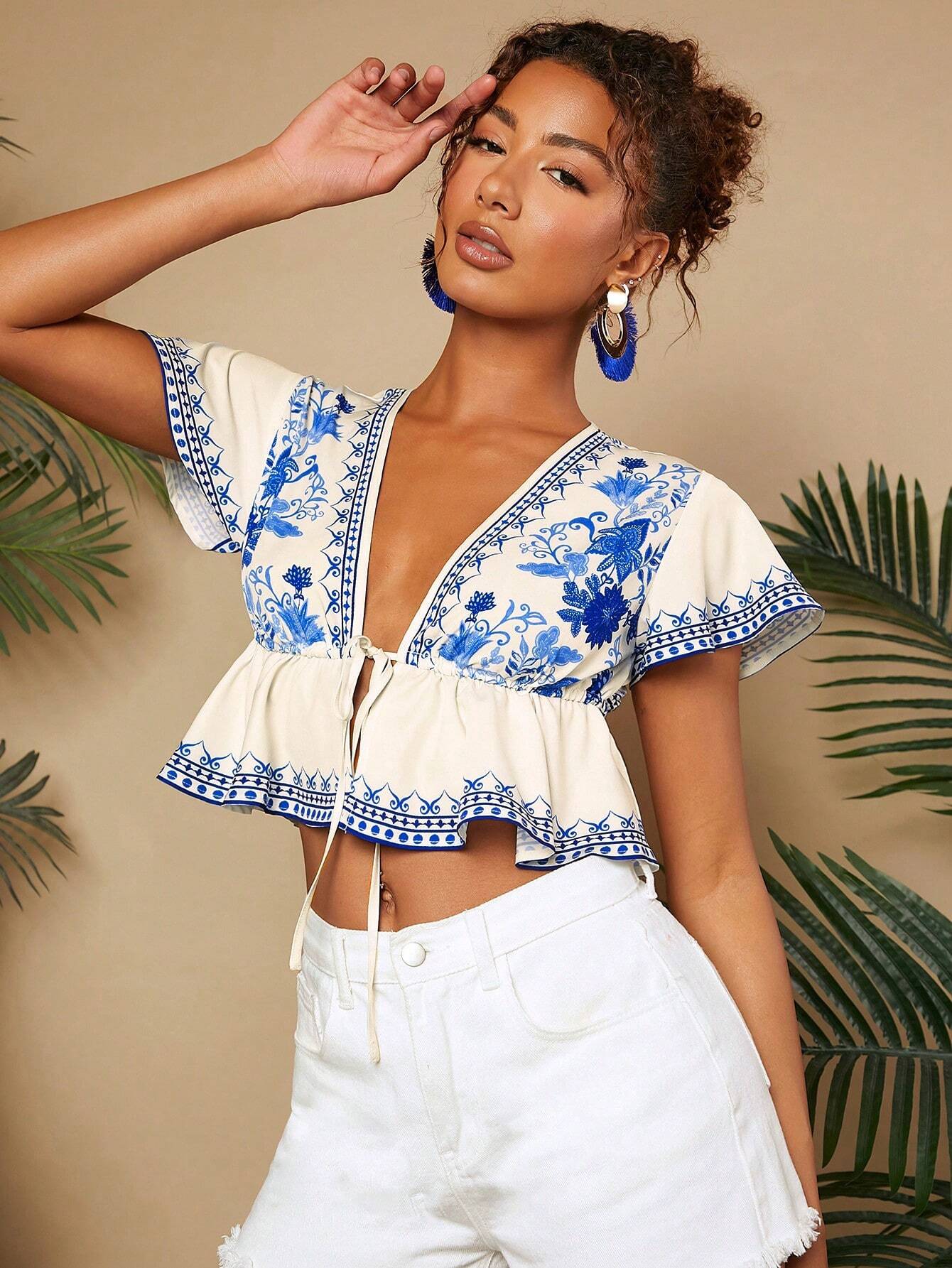 Santorini Breeze Peplum Top.