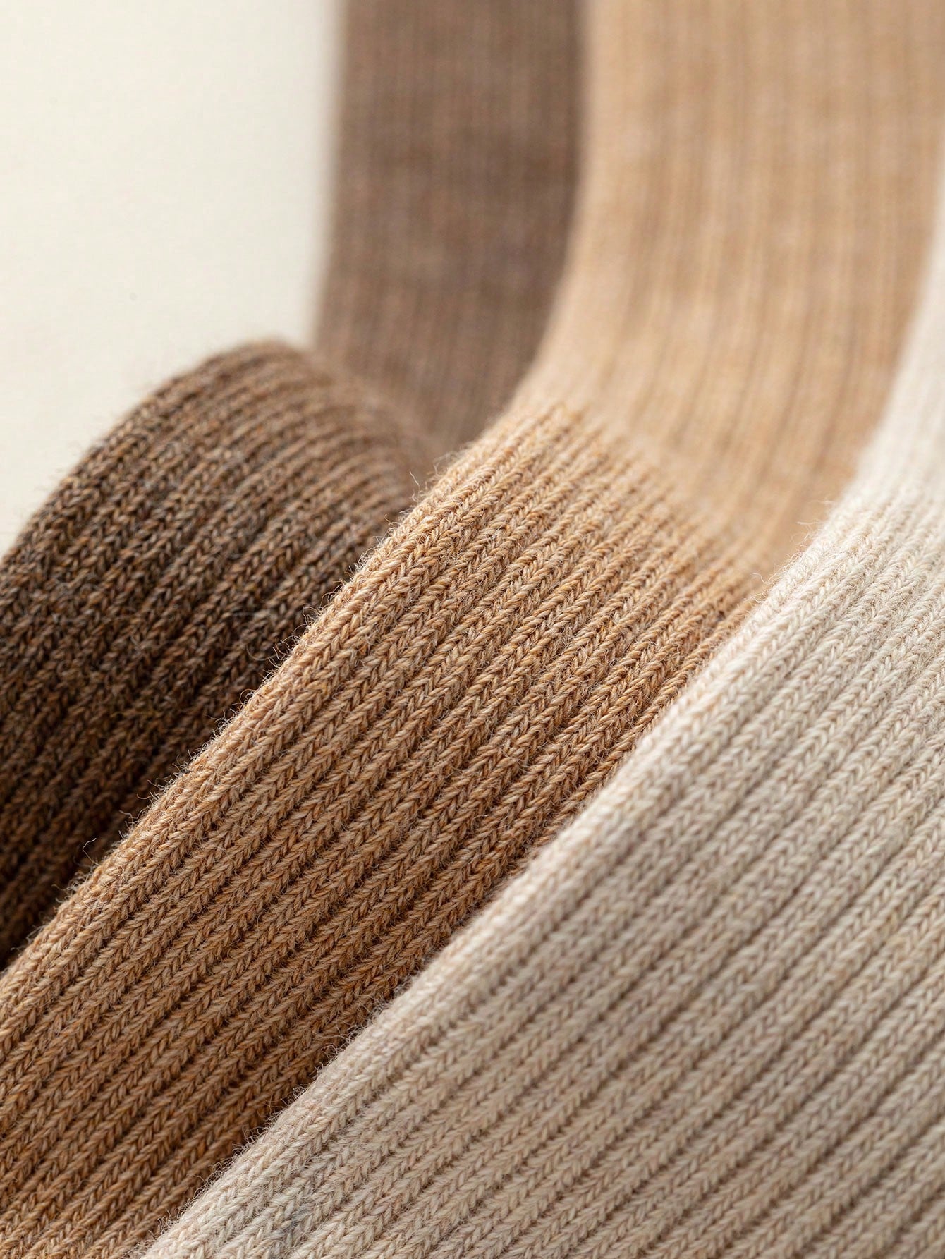 3Pcs Cozy Neutral Ribbed Sock Set.