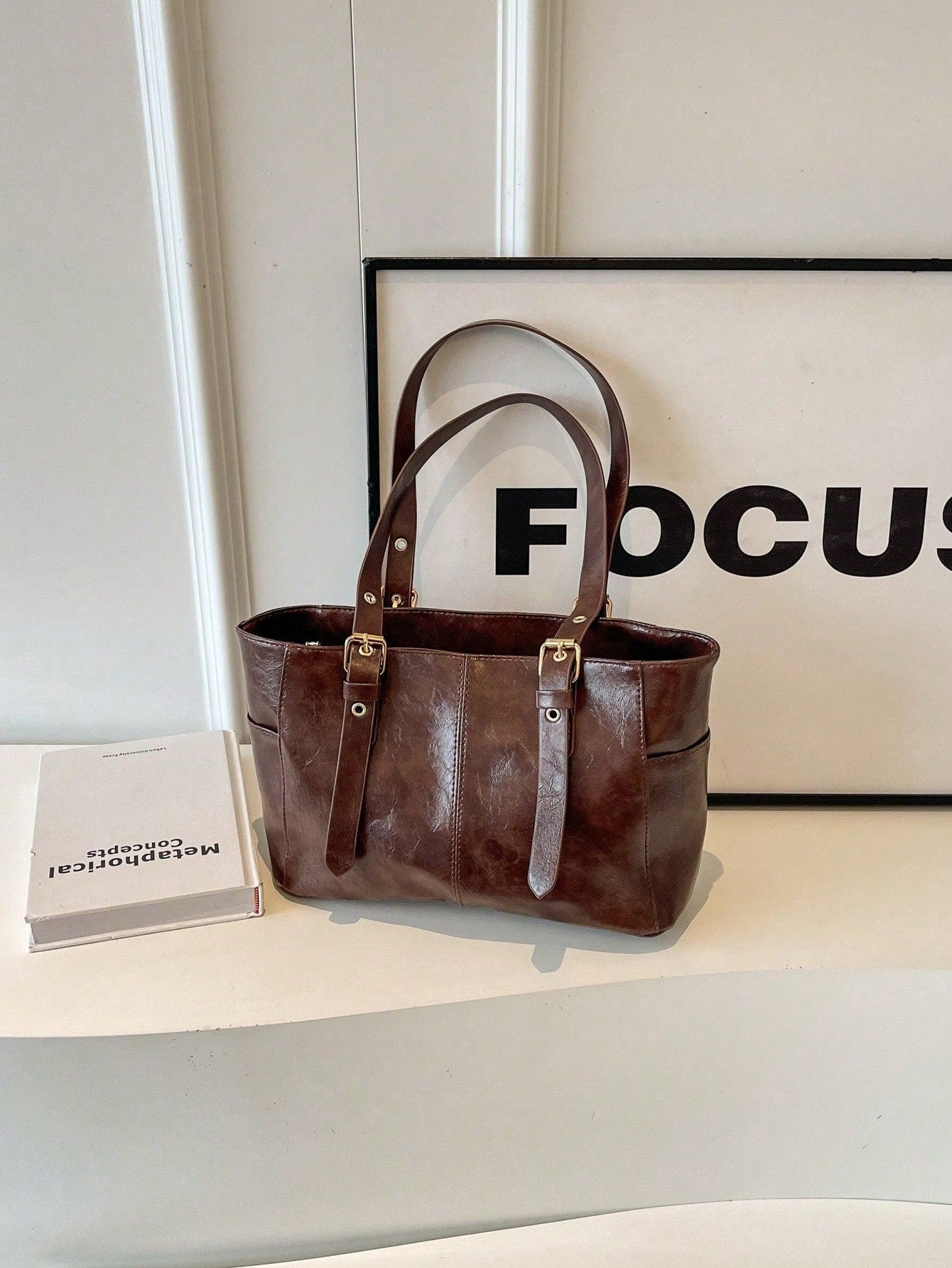 Heritage Luxe Buckled Tote Bag