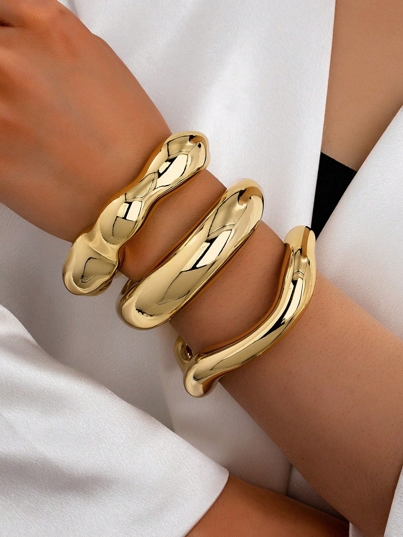 Molten Muse Gold Bangle Set