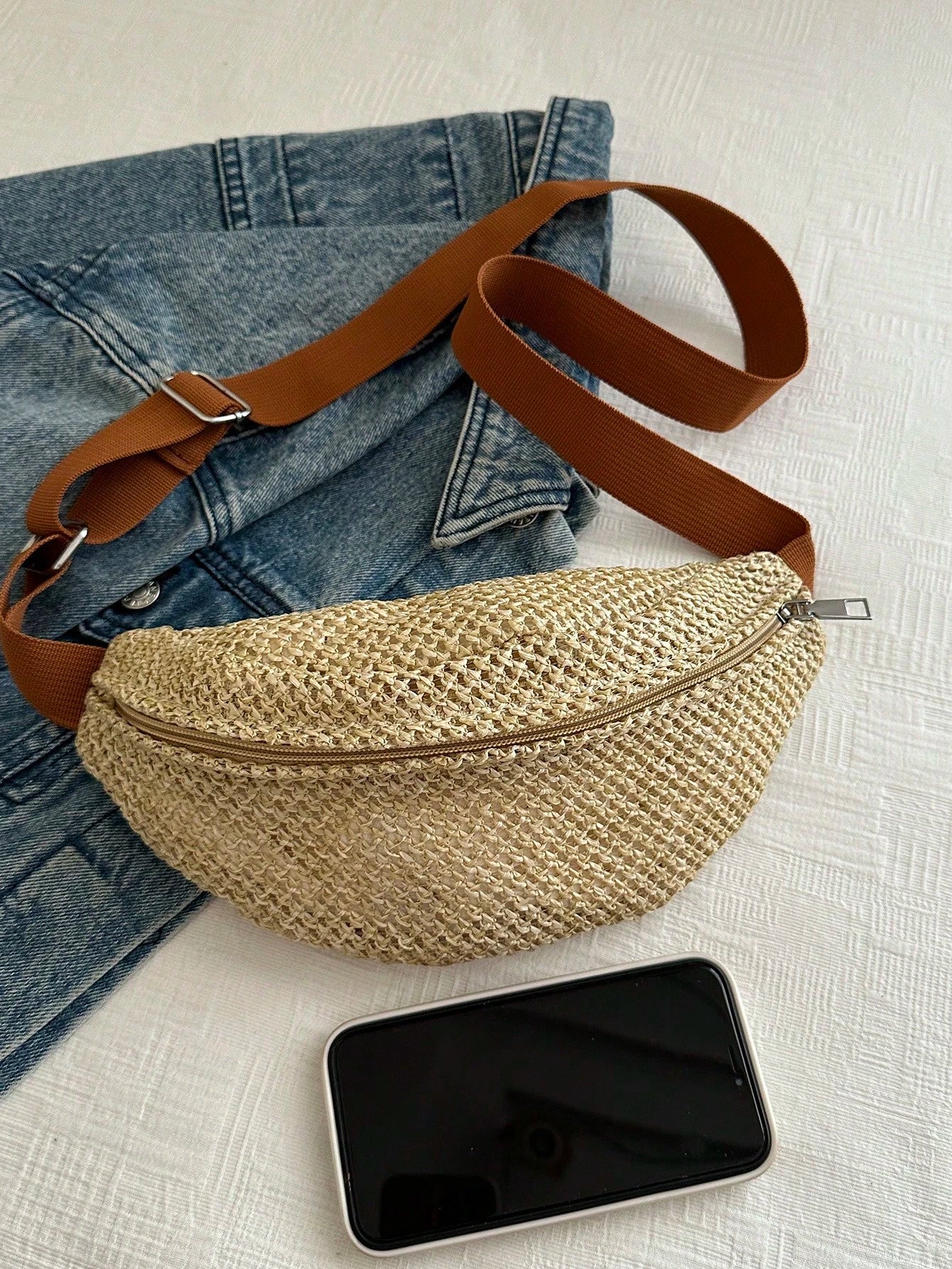 Sunset Stroll Woven Belt Bag.