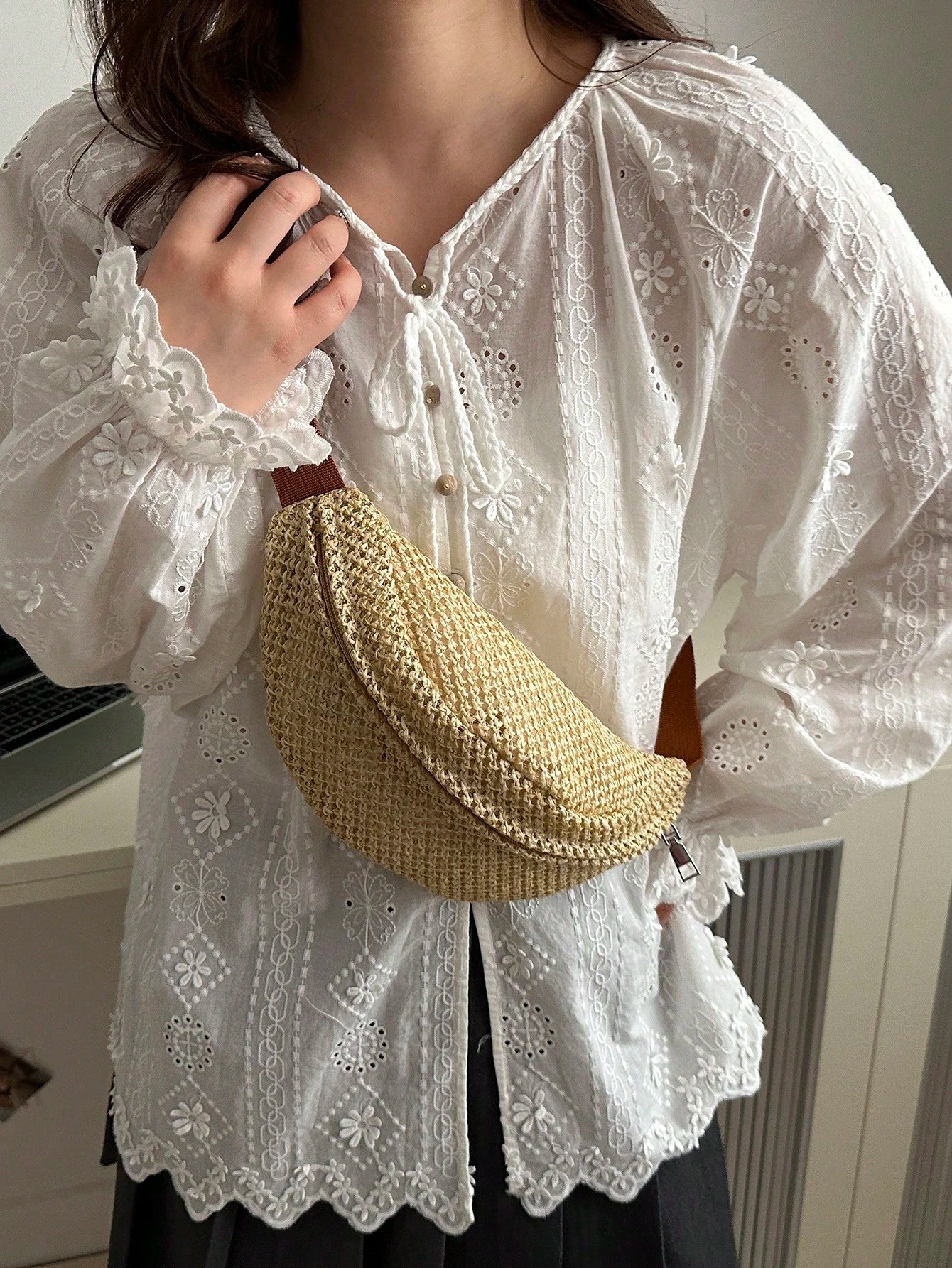 Sunset Stroll Woven Belt Bag.