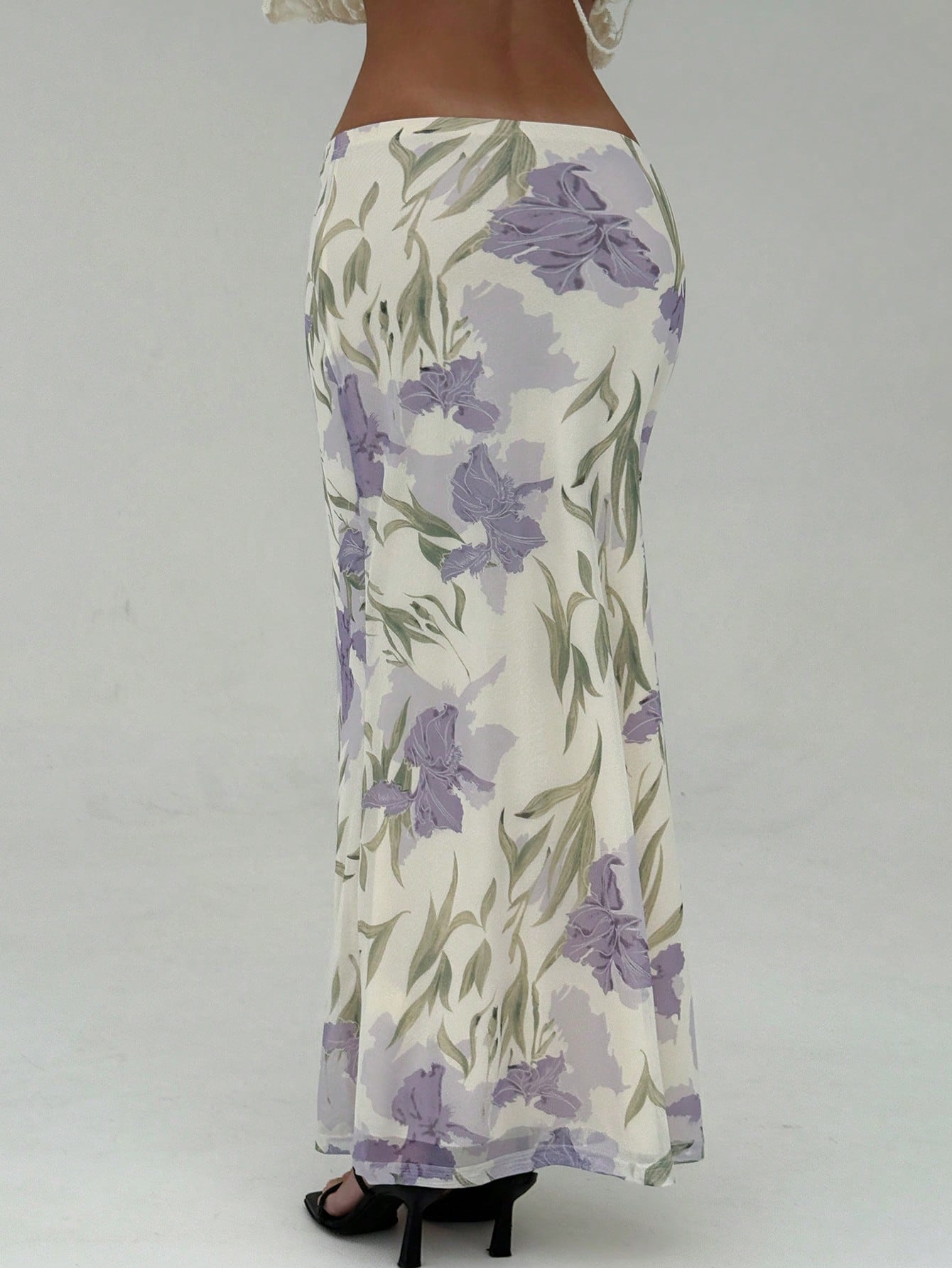 Aloruh Floral Print High Waist Skirt with Mermaid Hem for Women, Elegant Resort Wear