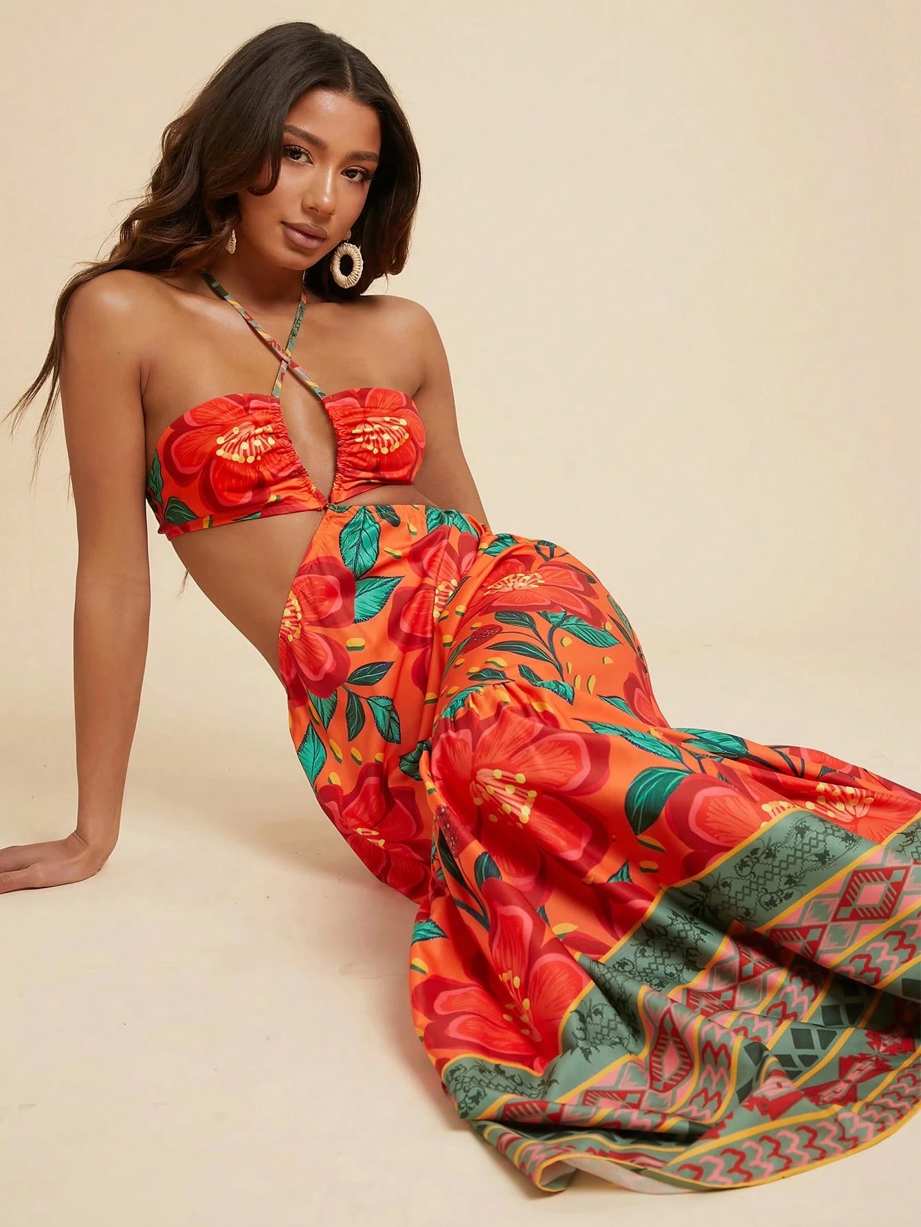 Fiesta Bloom Cutout Maxi Dress.