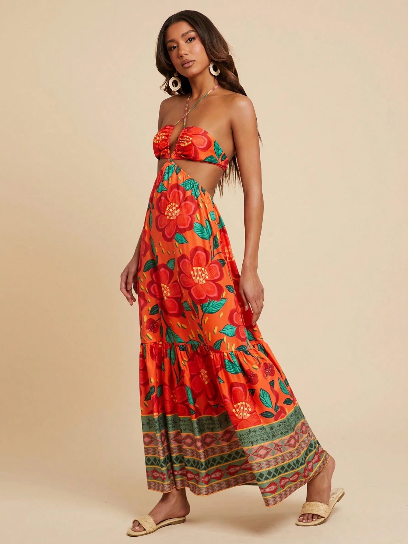 Fiesta Bloom Cutout Maxi Dress.