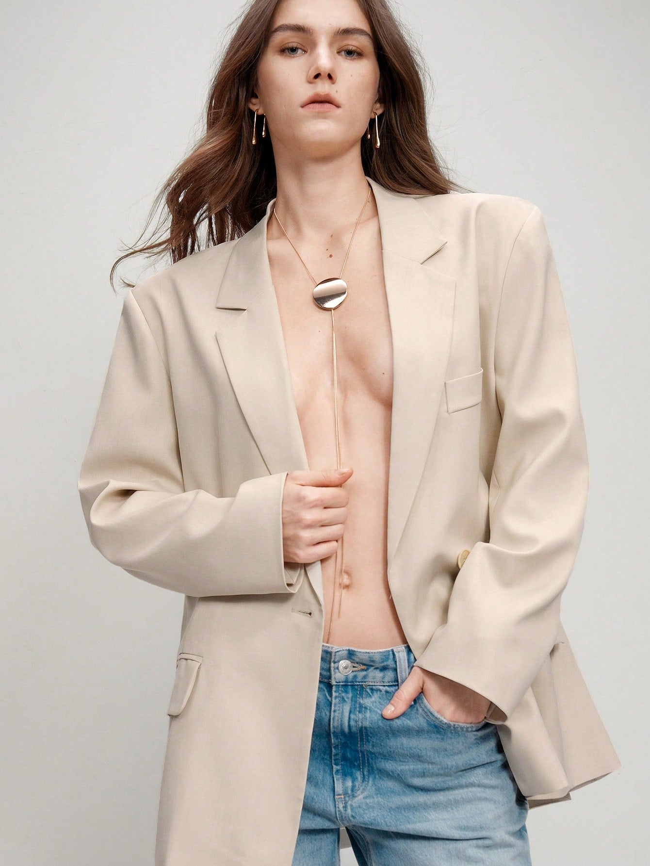 Arave Women'S Oversized Gentleman Style Blazer