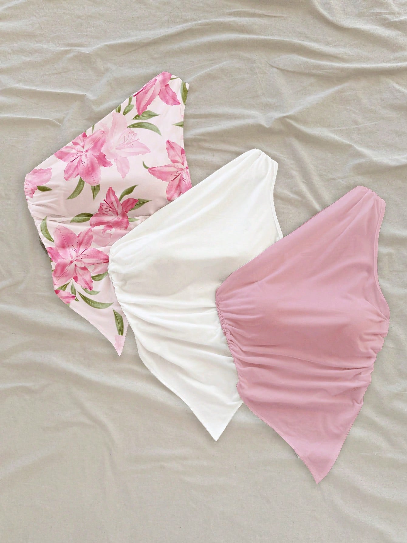 3Pcs Asymmetrical Crop Top.