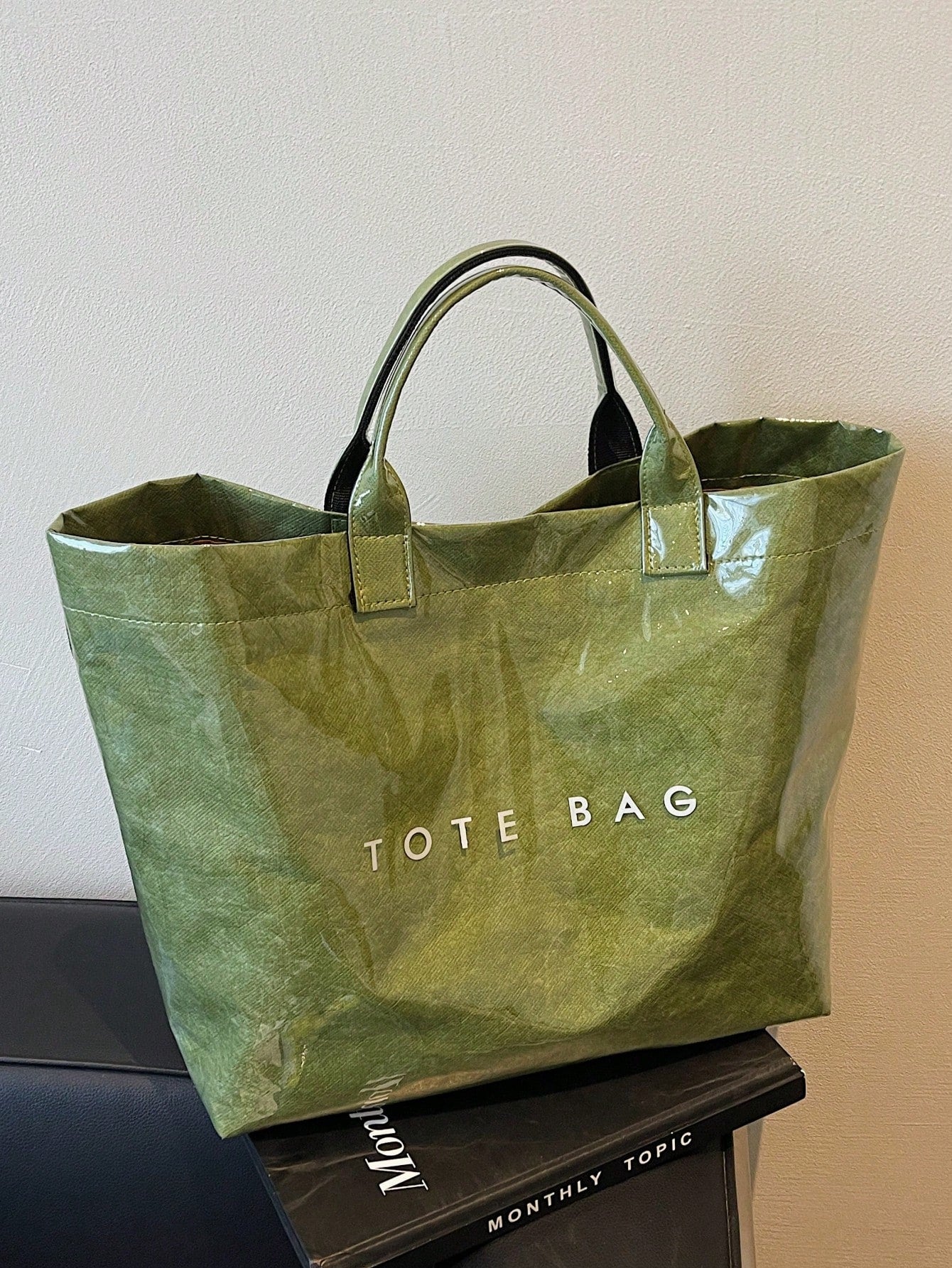 Everyday Oversized Tote Bag – Olive Green