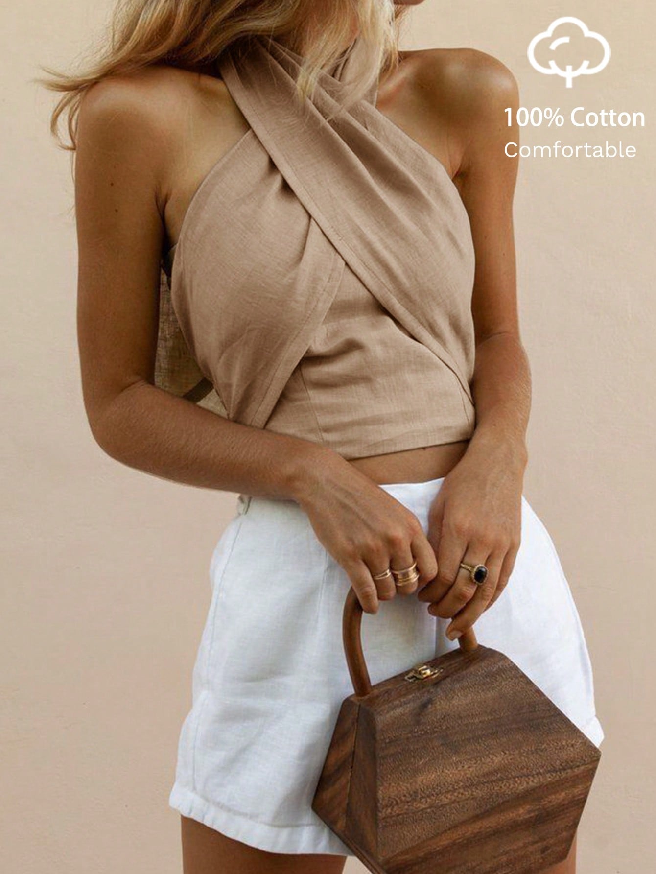 Sand Dune Cotton Halter Top.