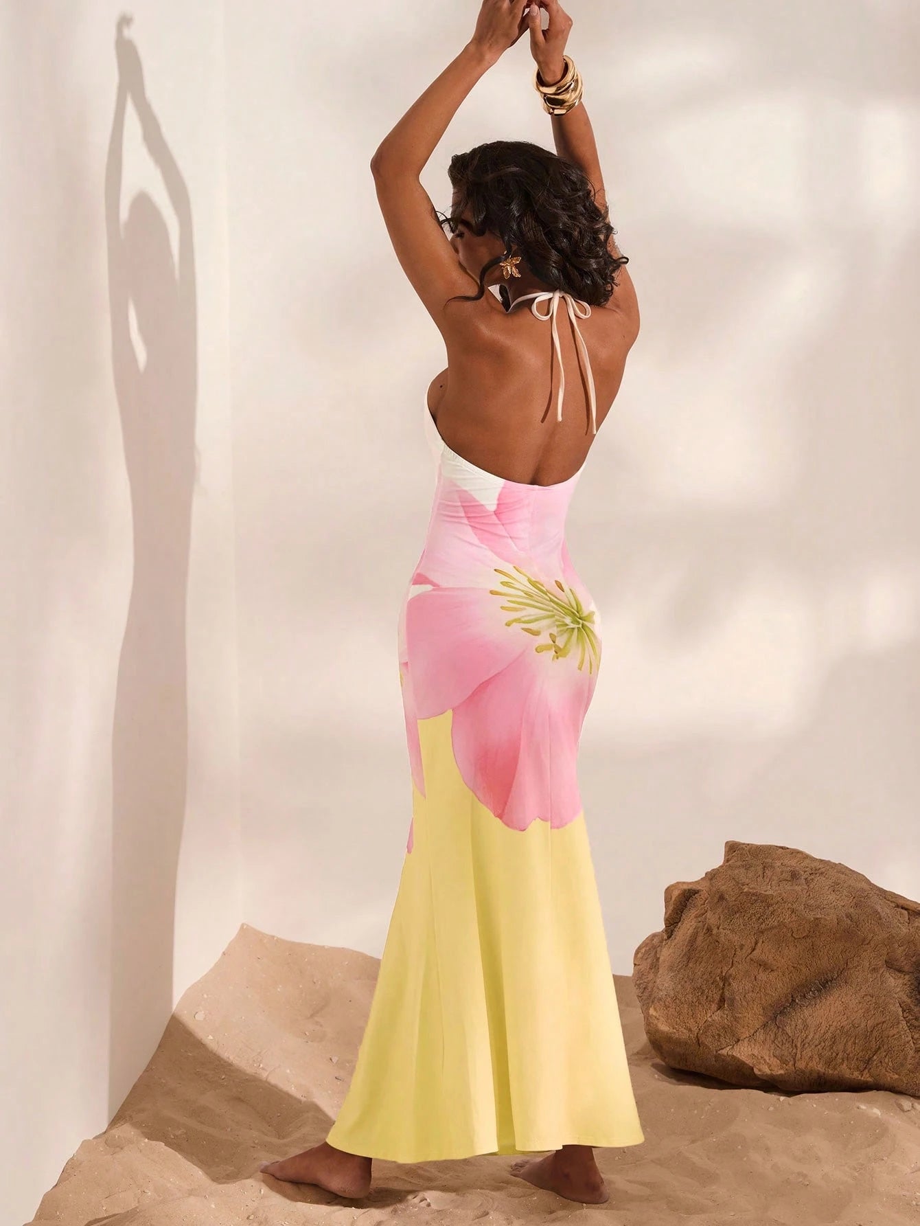Bloom & Glow Halter Maxi Dress.