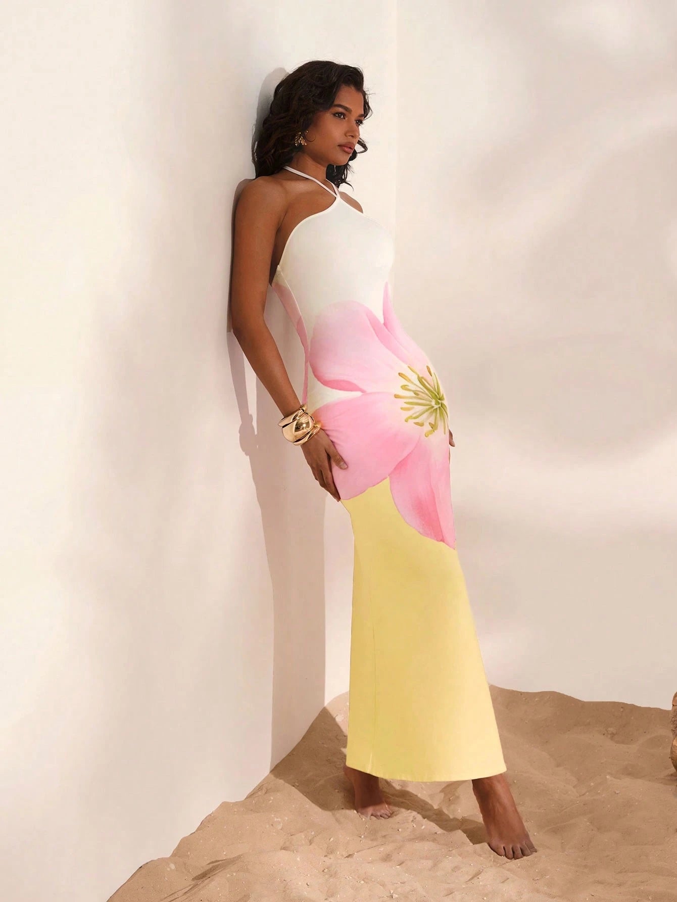 Bloom & Glow Halter Maxi Dress.