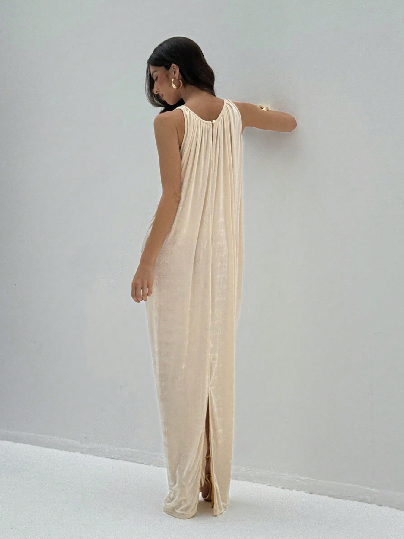 Goddess Drape Cutout Dress.
