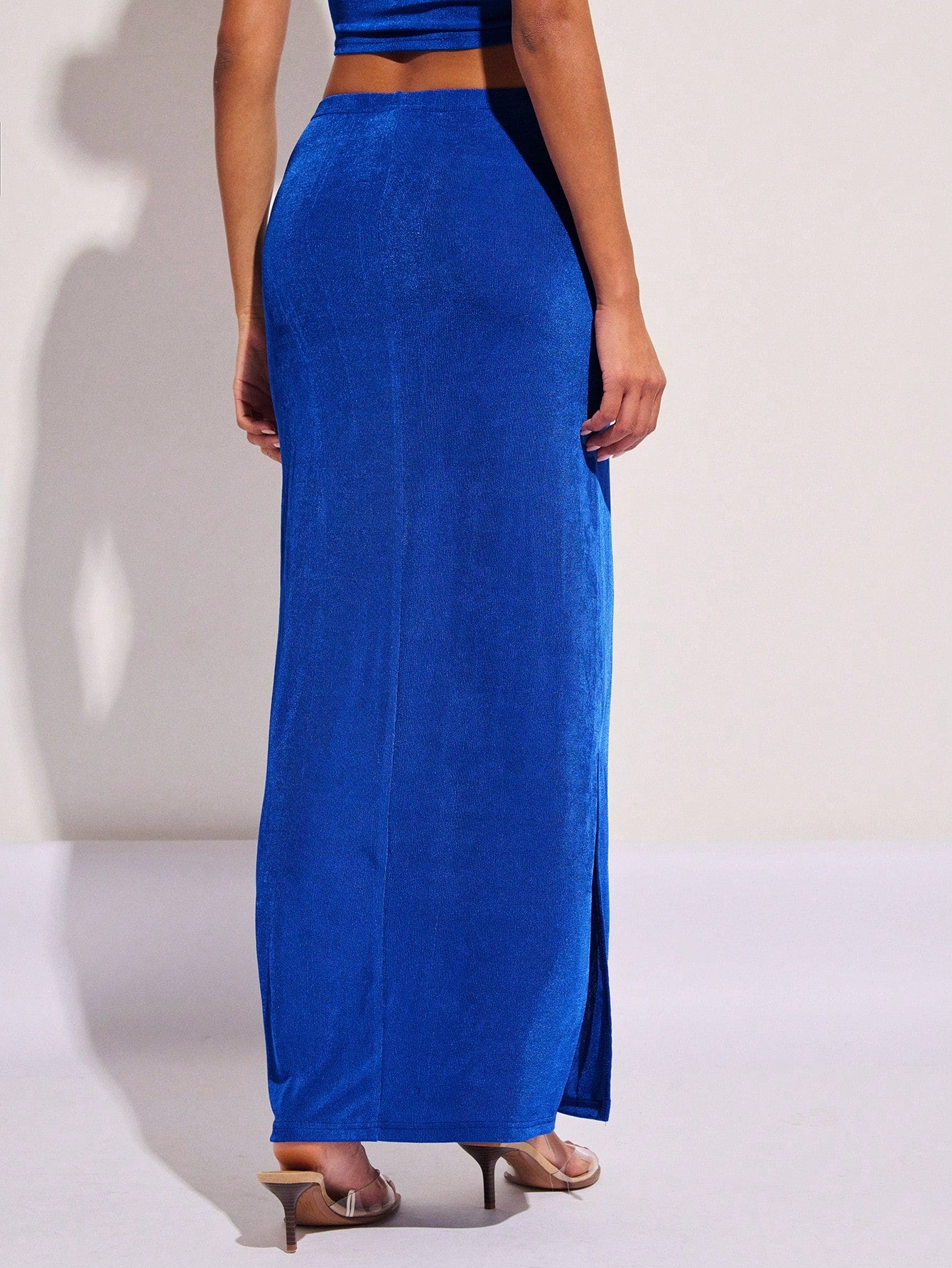 Ocean Luxe Shell Detail Maxi Skirt – Royal Blue