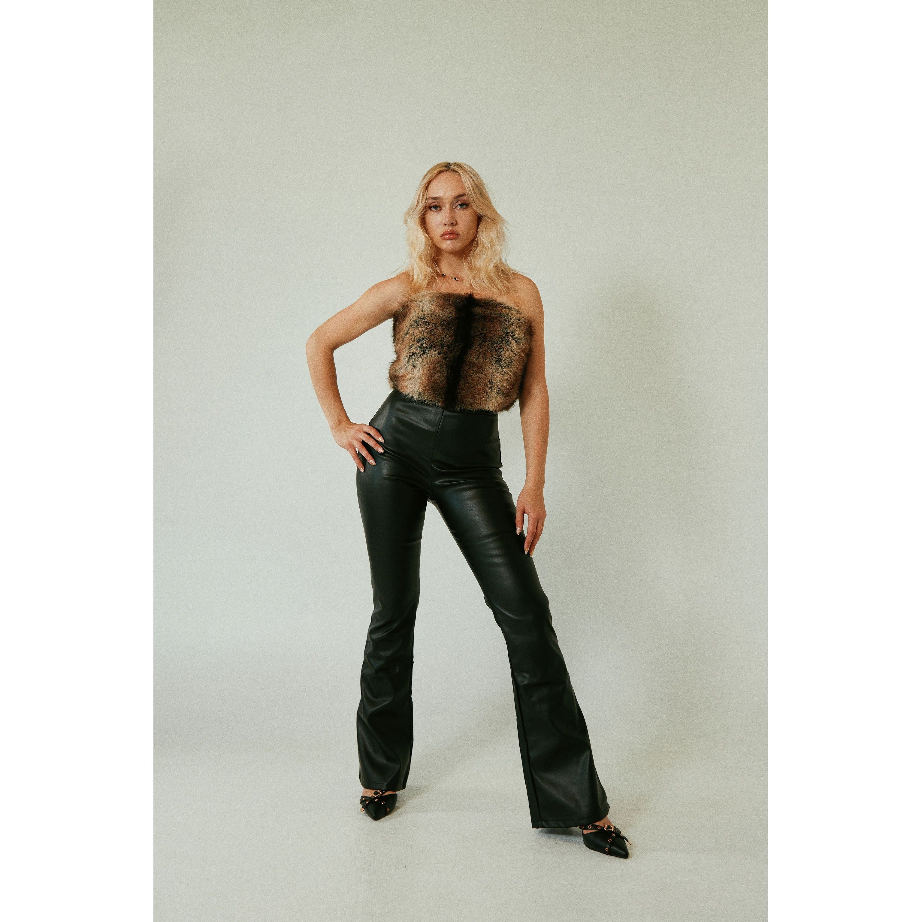 Cavern - Women PU Bodysuit Bottom & Faux Fur Upper