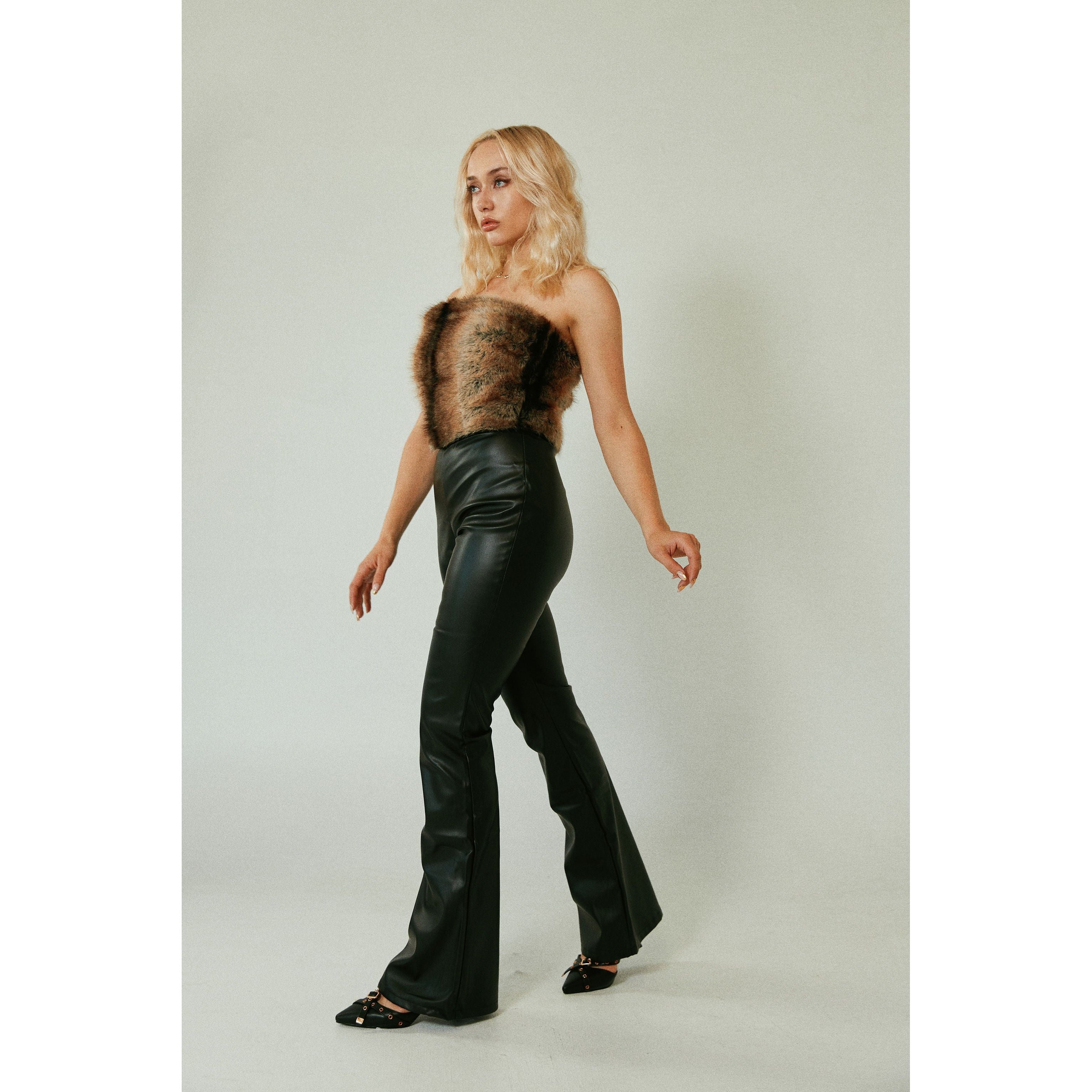 Cavern - Women PU Bodysuit Bottom & Faux Fur Upper