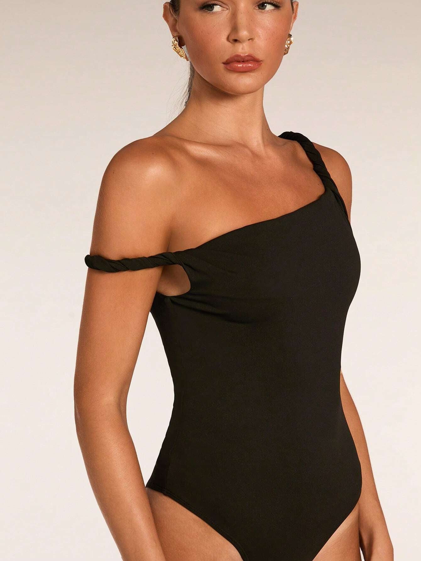 Midnight Twist One-Shoulder Swimsuit