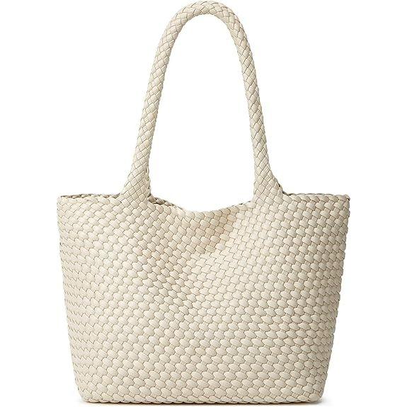 Vegan - Women Oversized Woven Shoulder Handbag