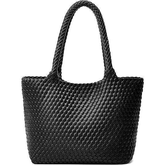 Vegan - Women Oversized Woven Shoulder Handbag