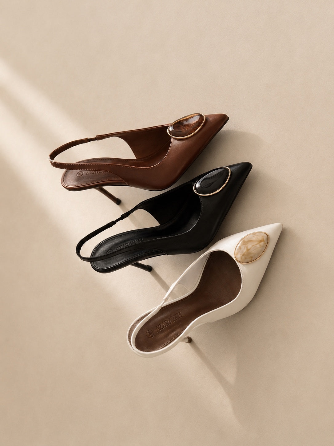 BLOGGER - Gemstone Pointed-Toe Slingback Heel