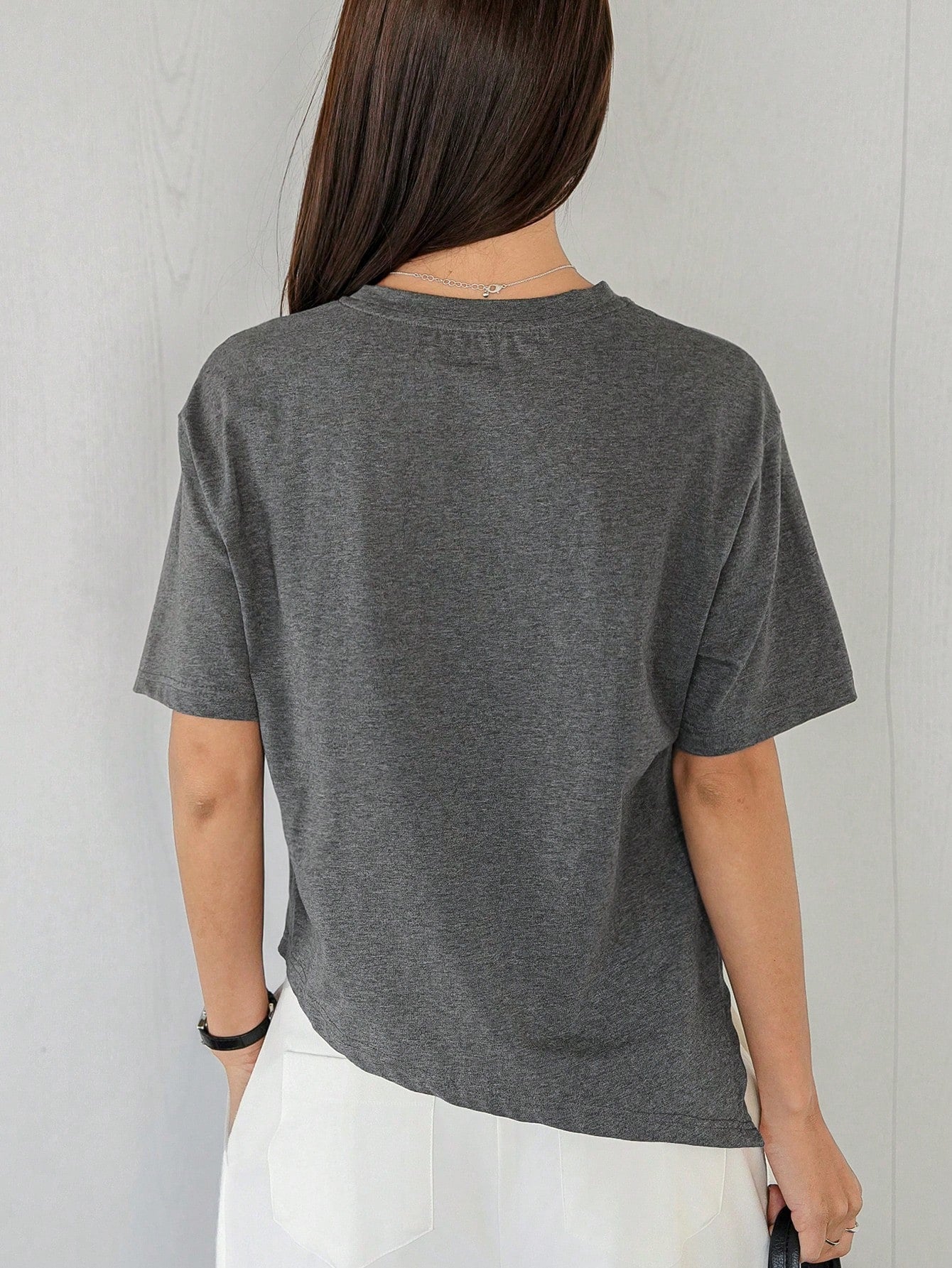 100% Cotton Asymmetry Cotton Tee.