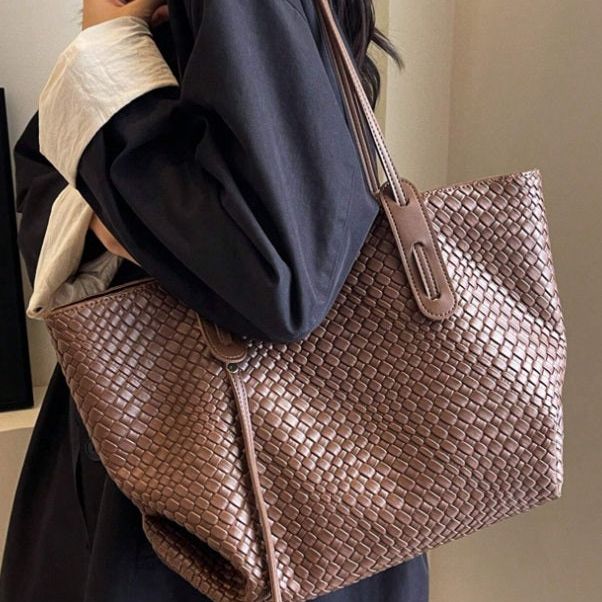 AMUSING - Braided Print Tote Shoulder Bag