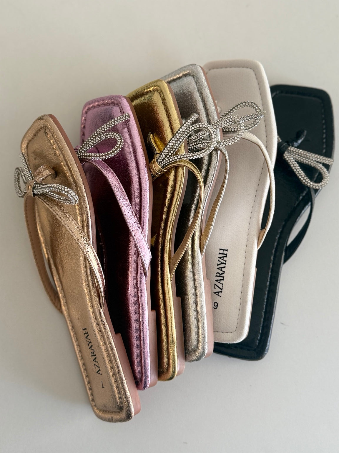 Besties | Rhinestone Bow Flat Sandals