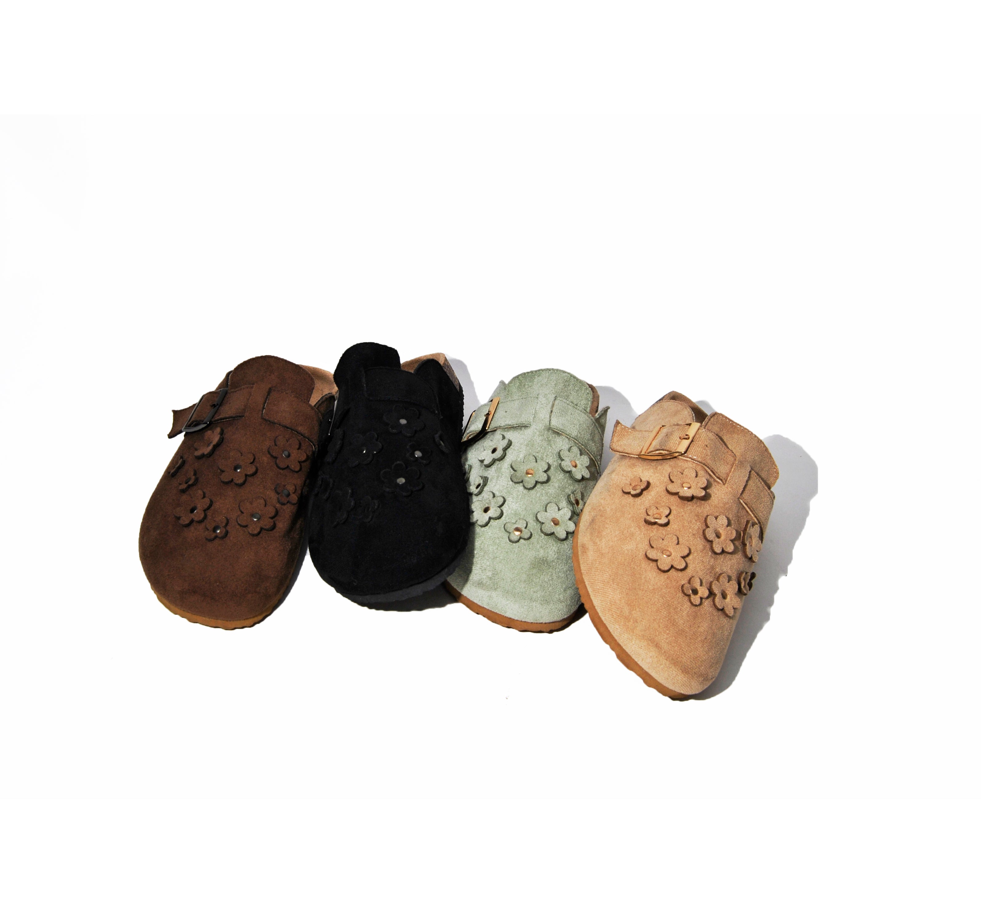 Flatbed Clog Slip On Microfiber Floral Collection