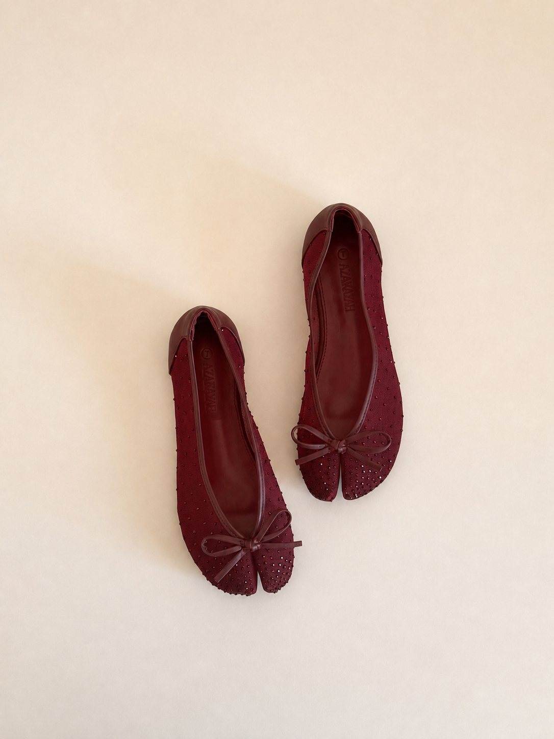 KENDAL | Rhinestone Mesh Tabi Ballet Flat