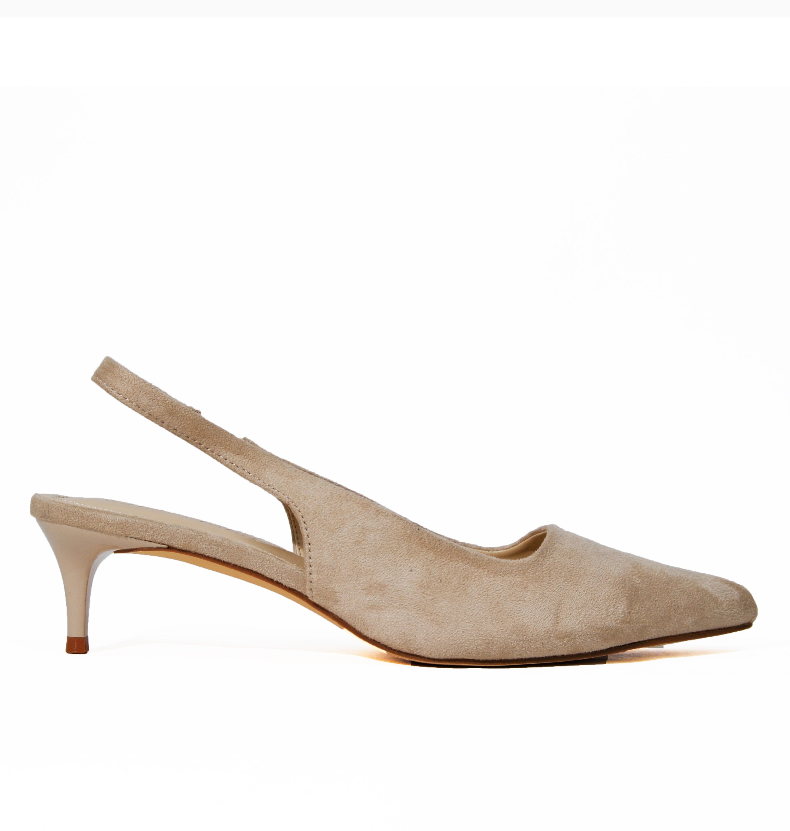 Call Me | Microfiber Suede Slingback Kitten Heels