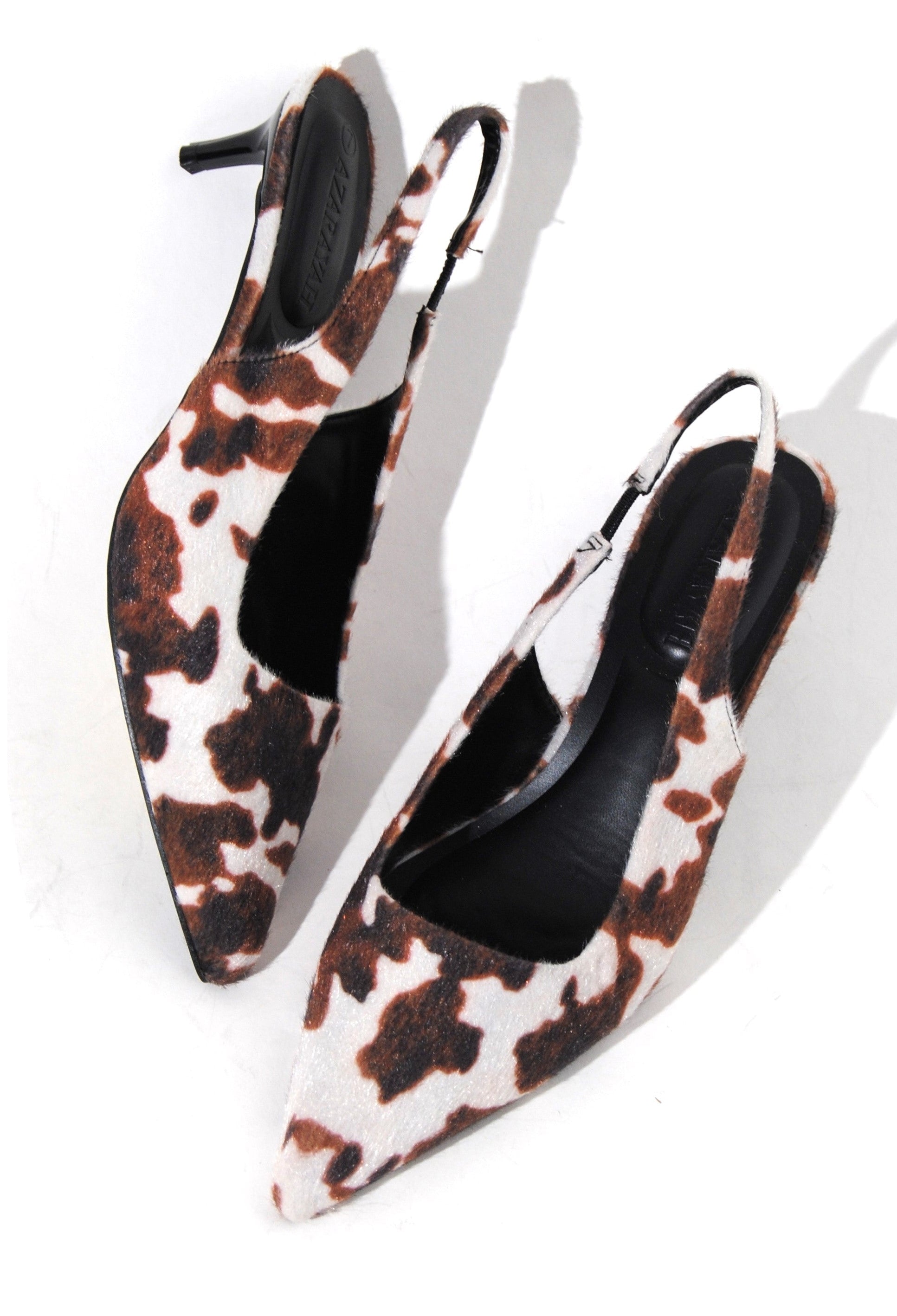 Call Me | Distress PU Sling Back Kitty Heel