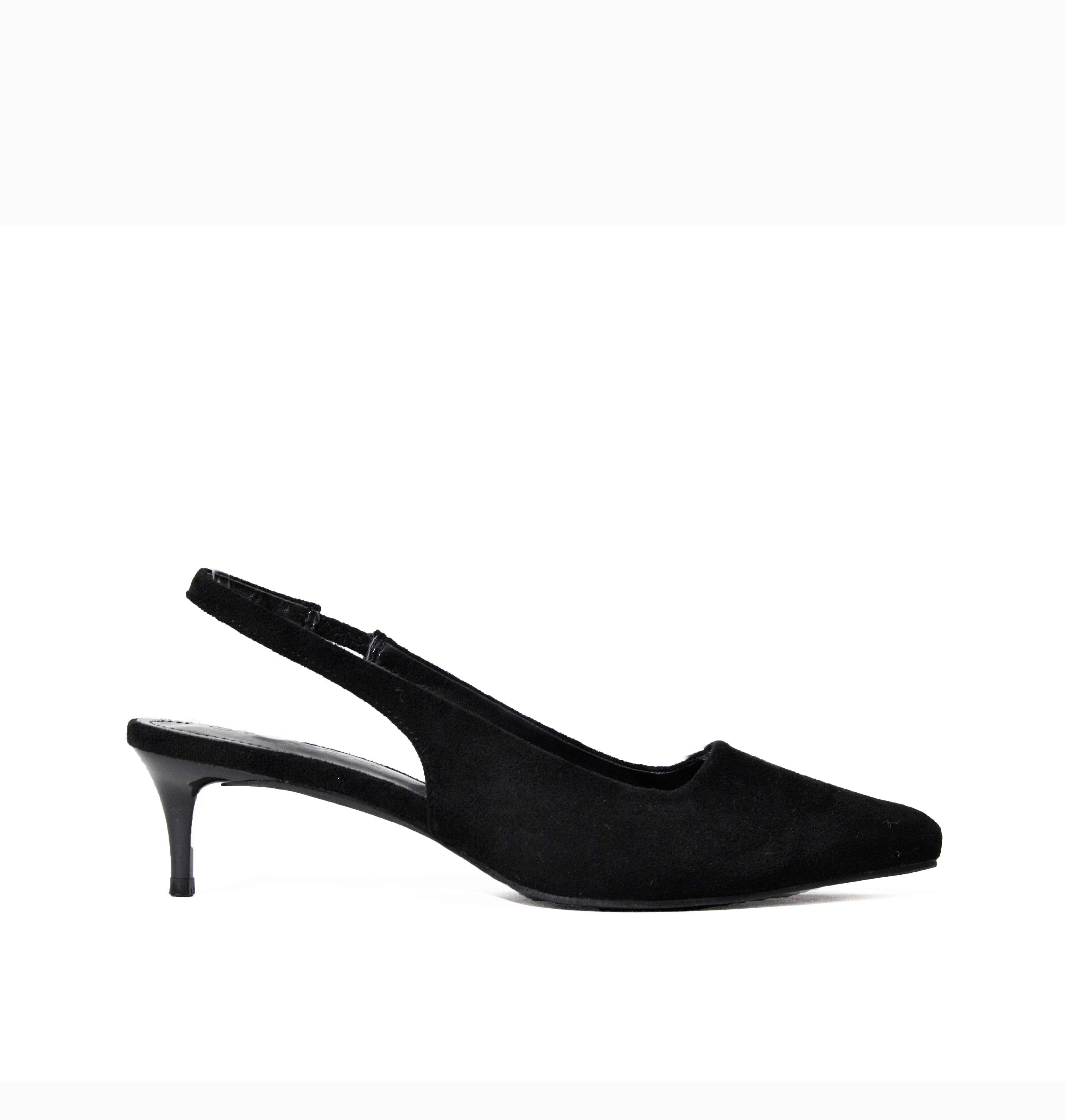 Call Me | Microfiber Suede Slingback Kitten Heels