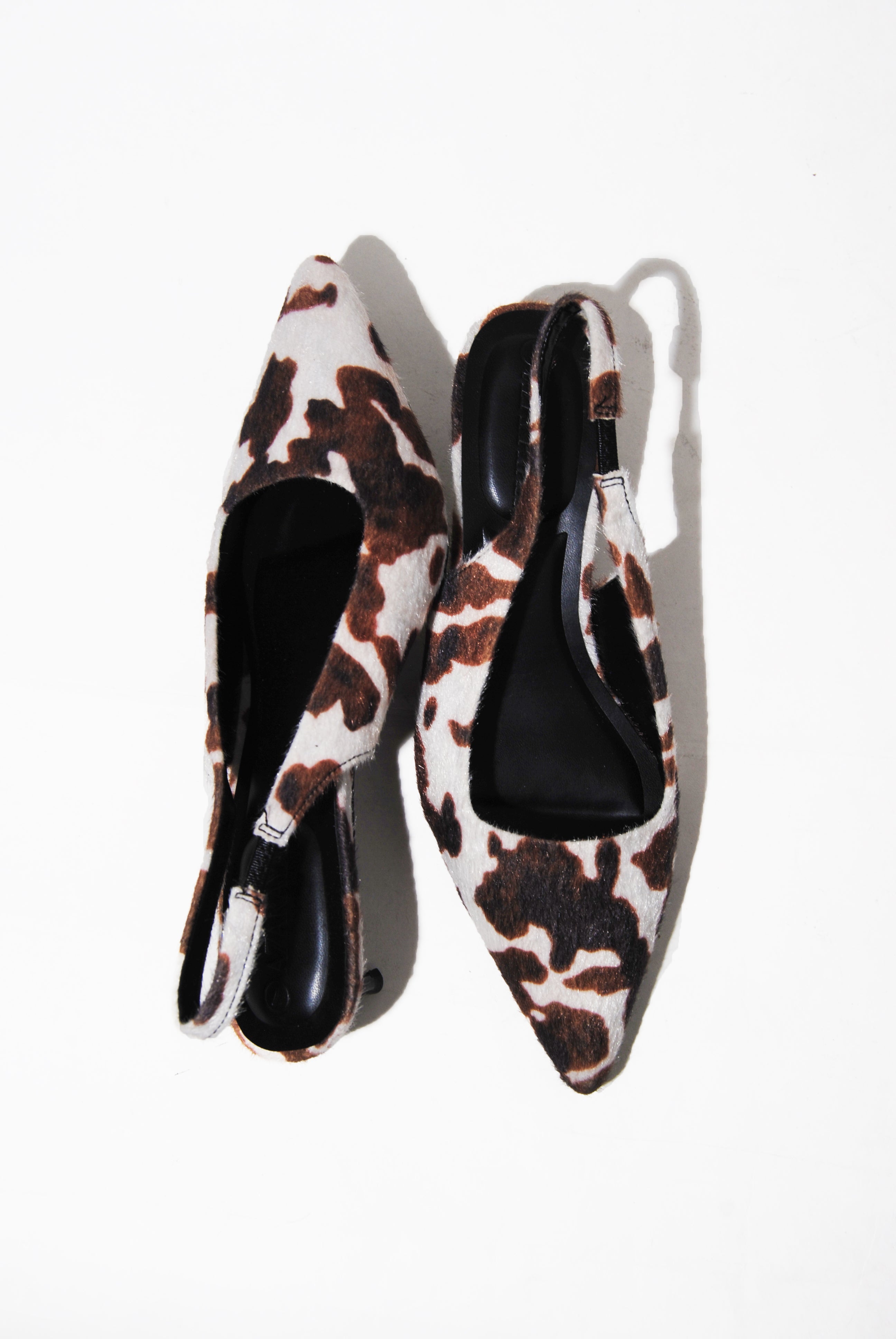 Call Me | Distress PU Sling Back Kitty Heel