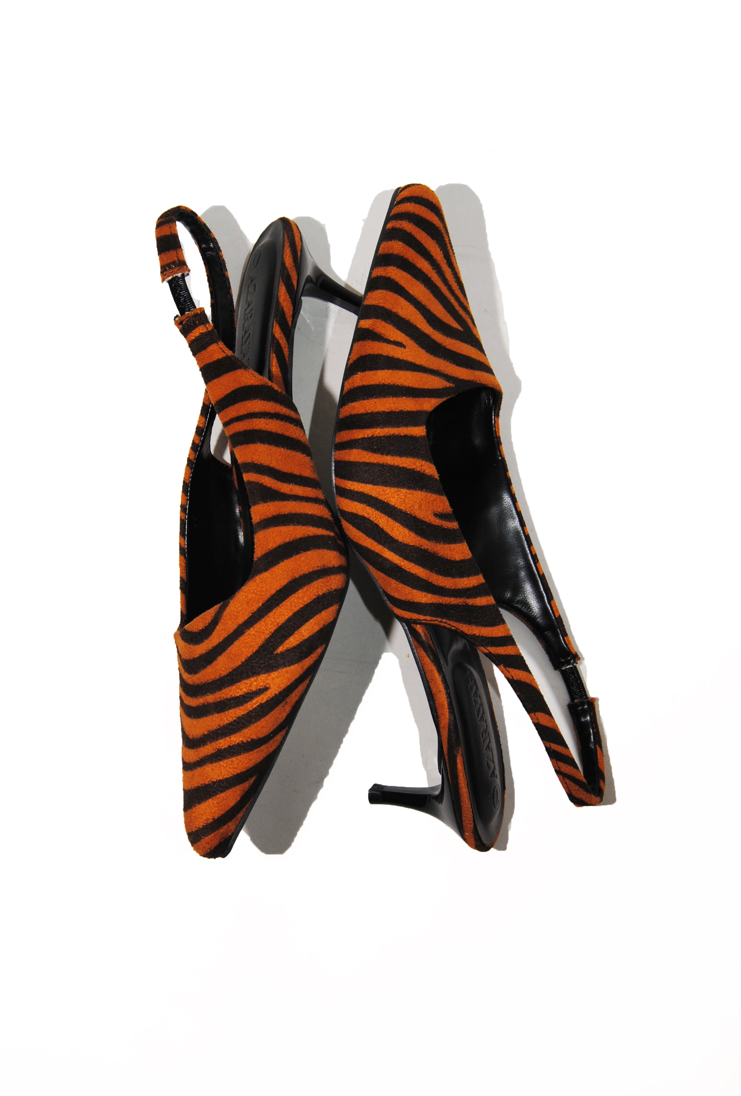 Call Me | Distress PU Sling Back Kitty Heel