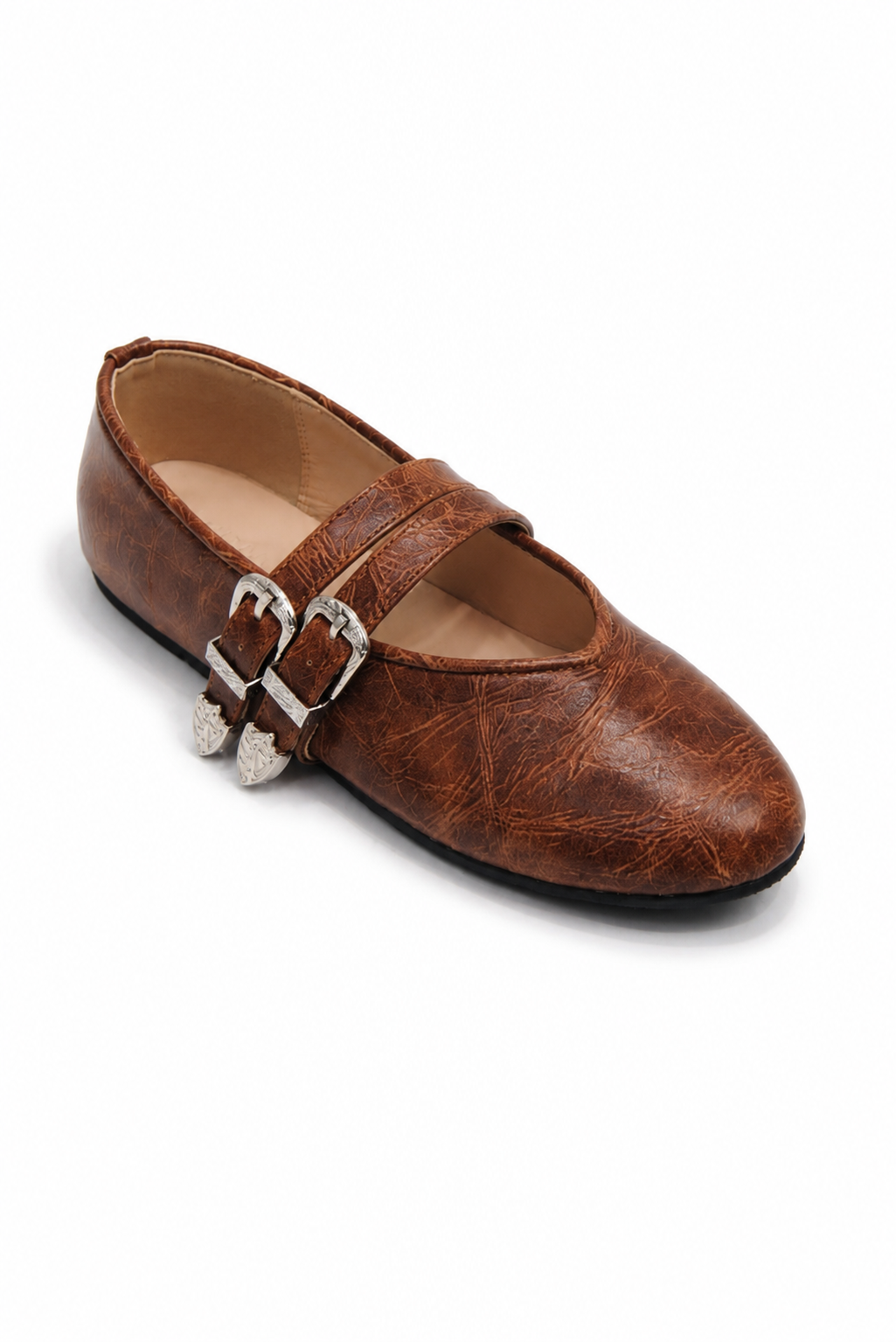 CARRIAGES | Double Western Buckle Flat