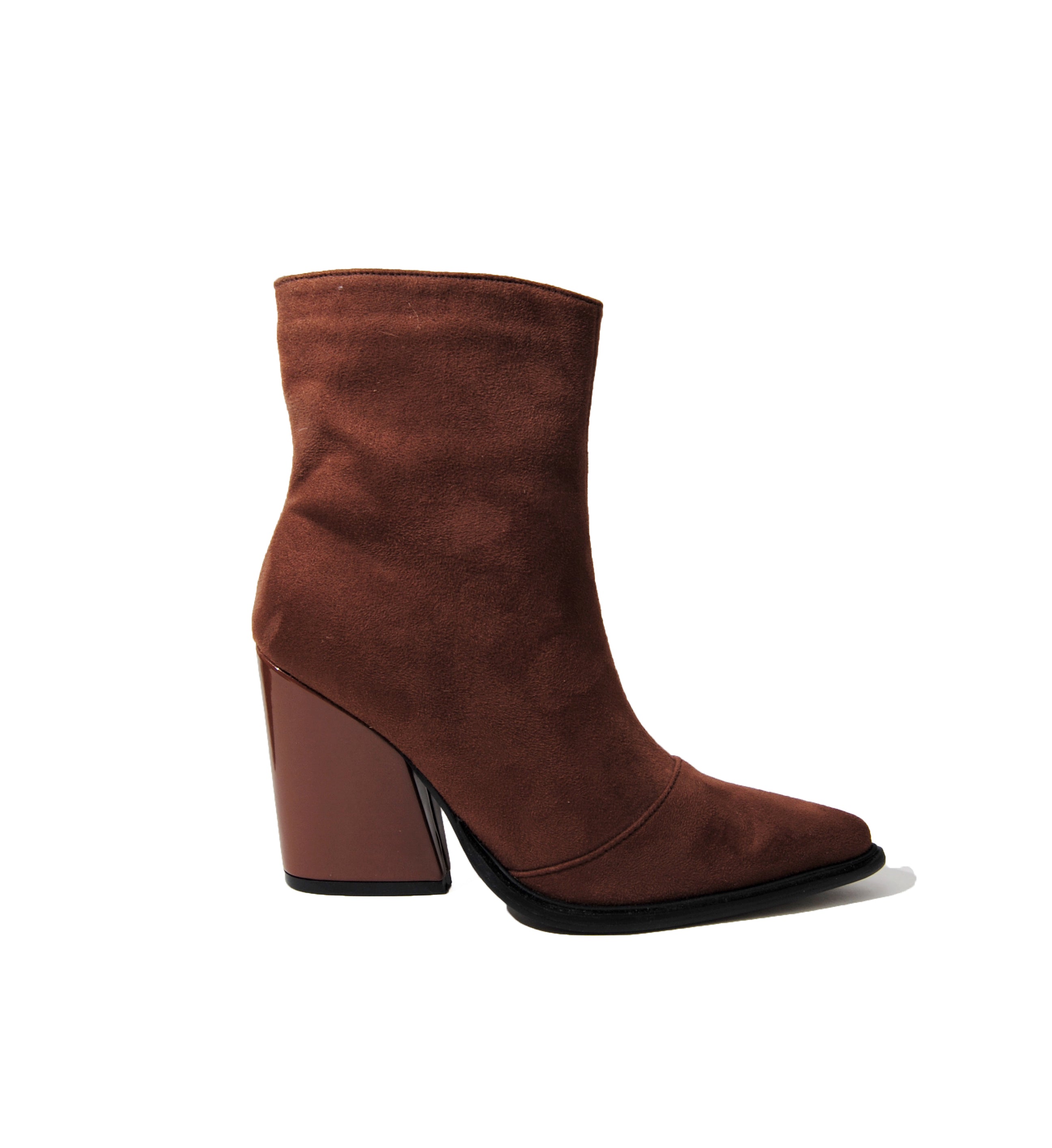 Coffee Drunk| Faux Suede Beige Block Heel