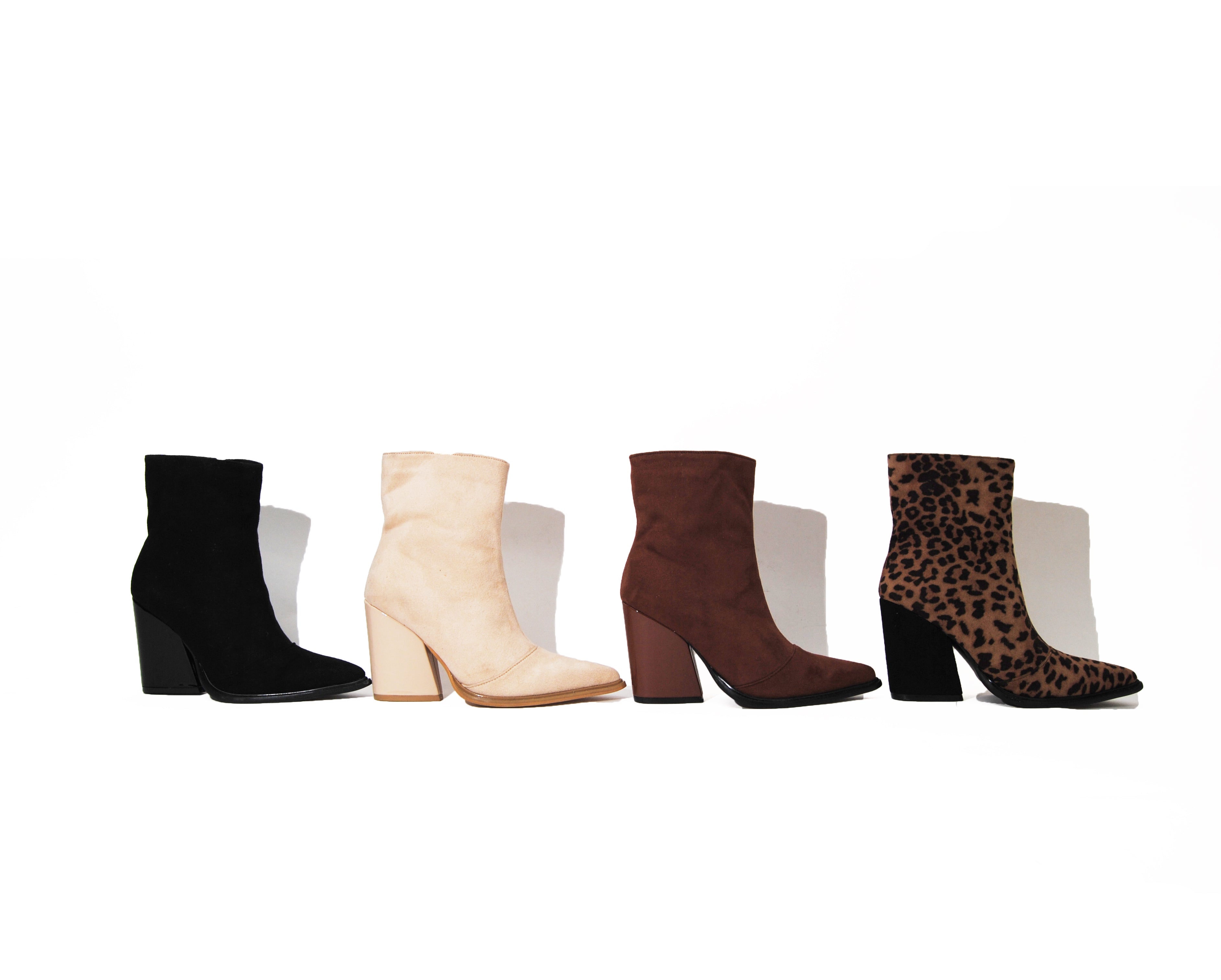 Coffee Drunk| Faux Suede Beige Block Heel