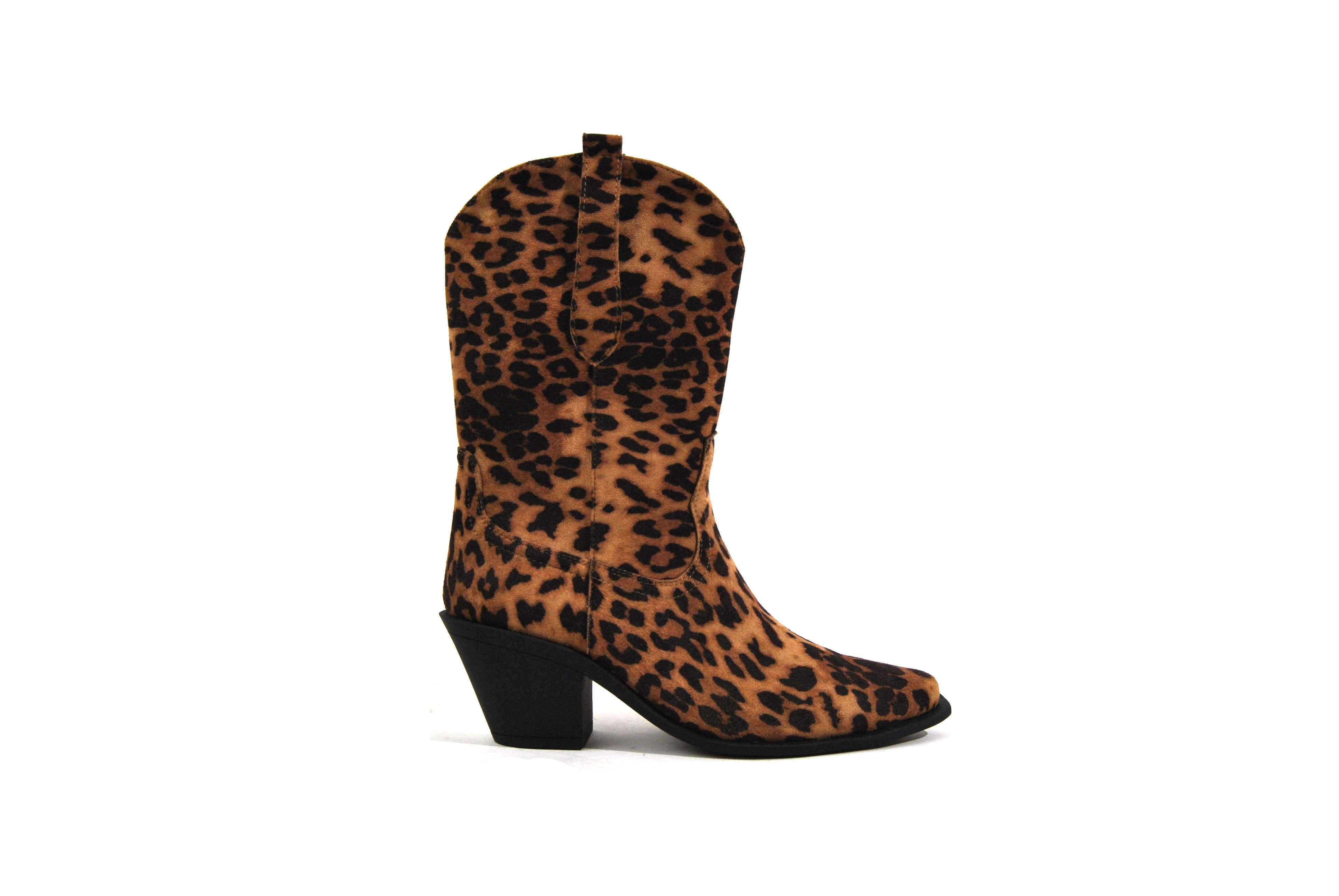 Cowboys | Faux Suede Leopard Cowboy Bootie
